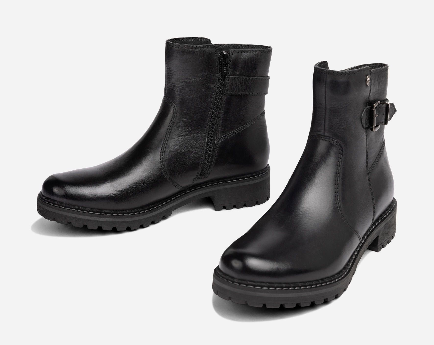 PACE, Varmfodrade boots med dragkedja Svarta