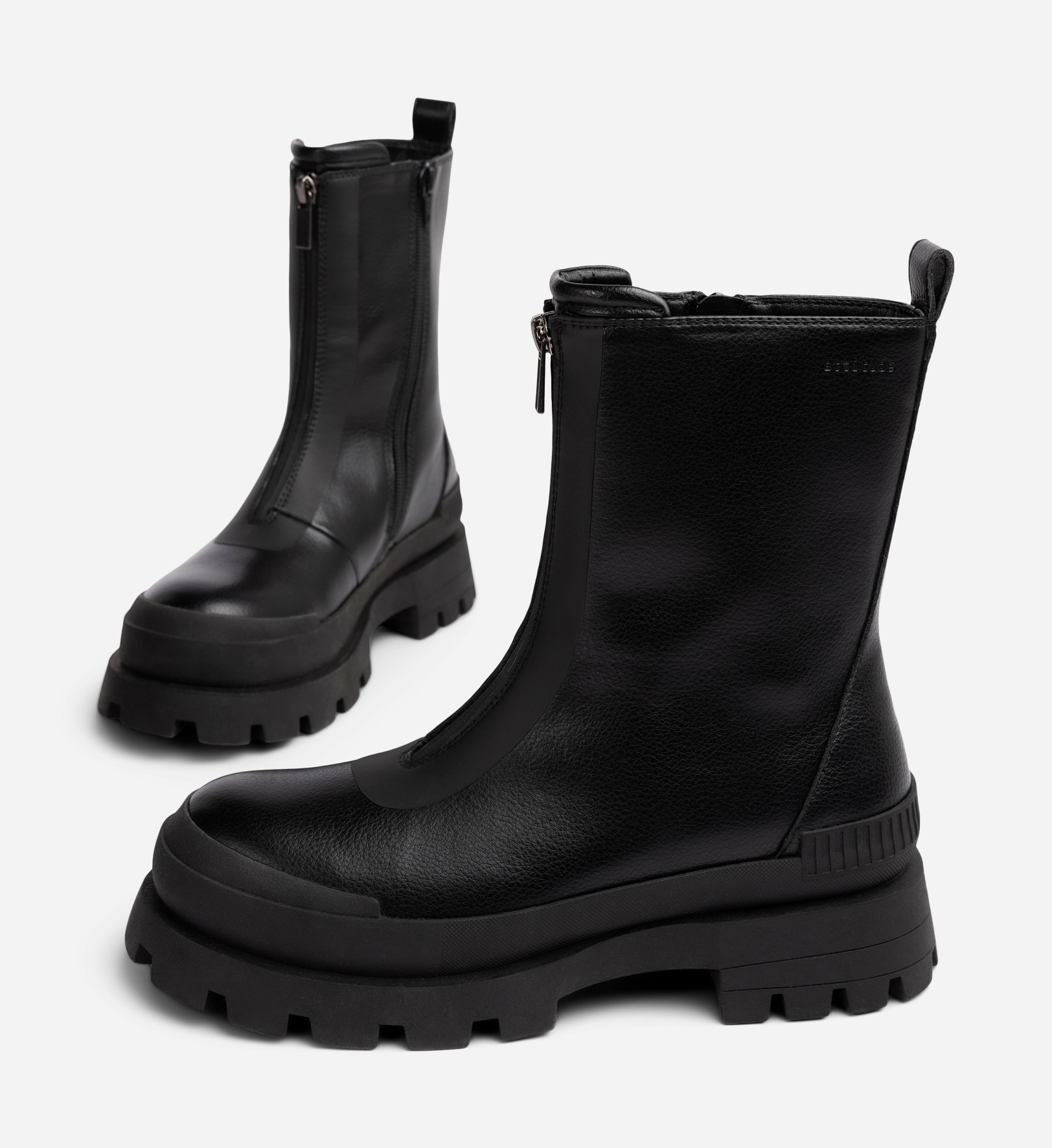 ATTITUDE, Boots med dragkedja Svarta