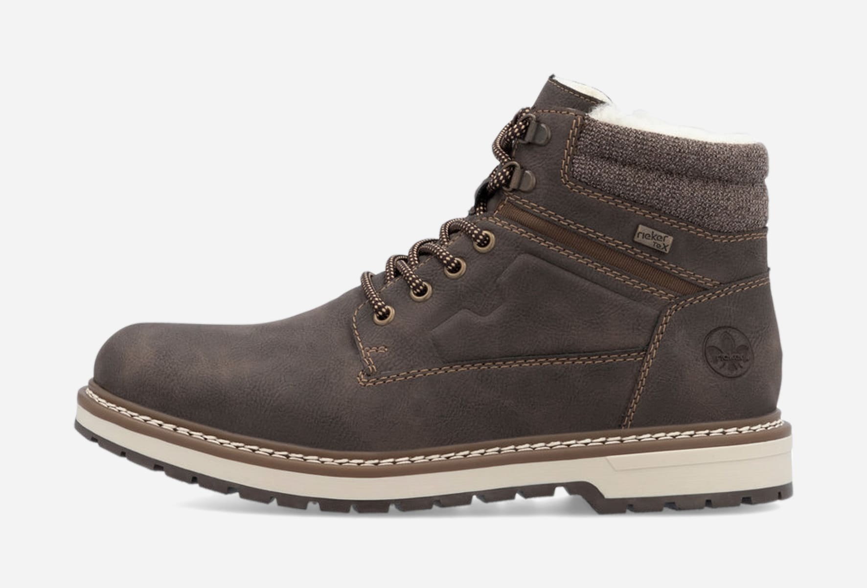 RIEKER, Varmfodrade kängor med dragkedja Bruna