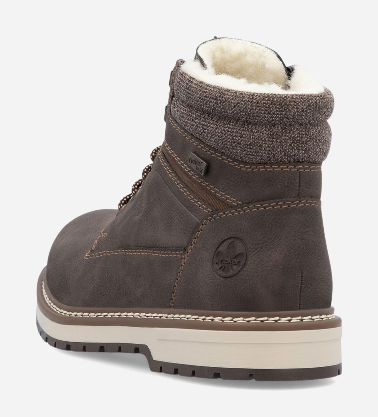 RIEKER, Varmfodrade kängor med dragkedja Bruna