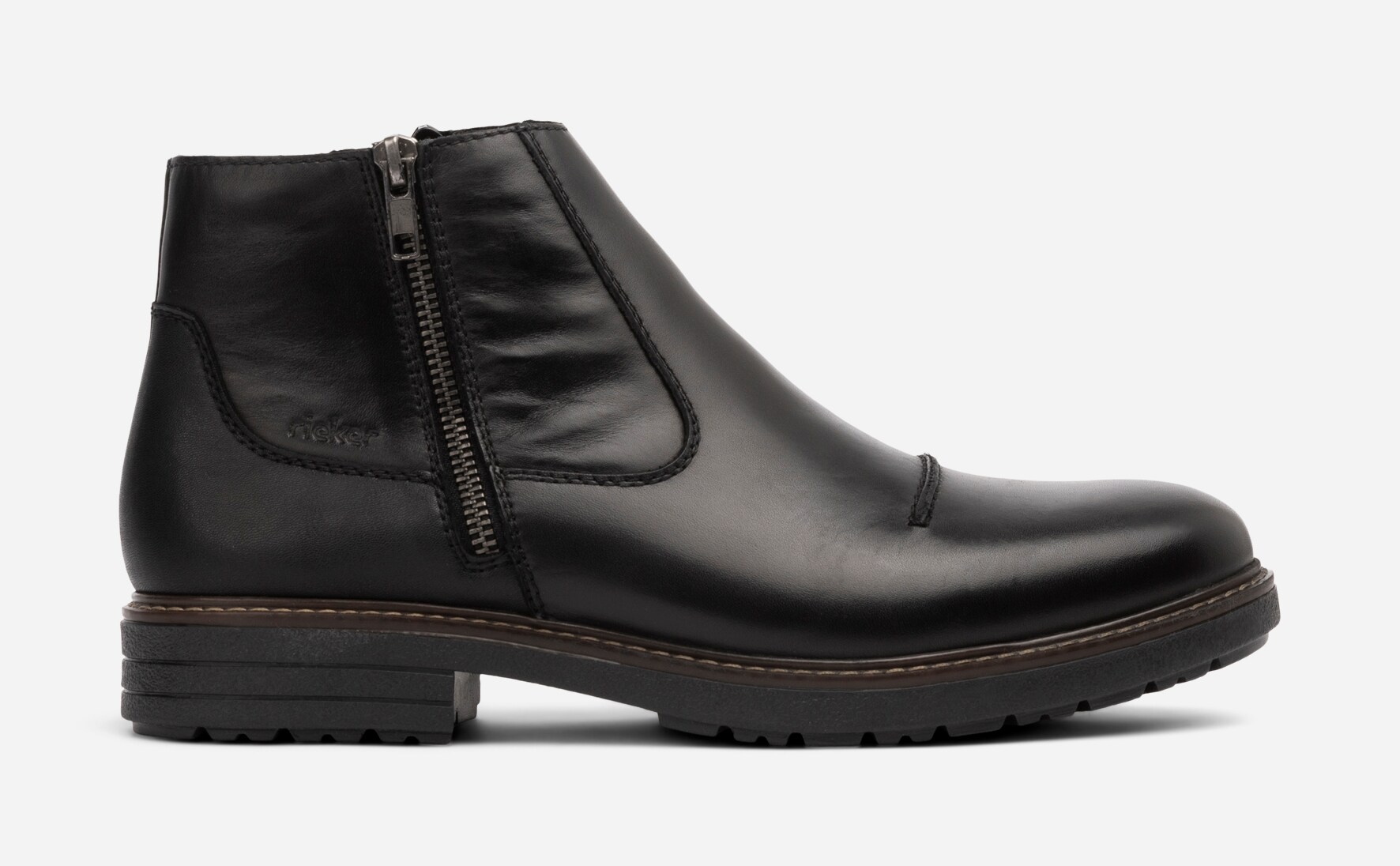 RIEKER, Varmfodrade boots med dragkedja Svarta