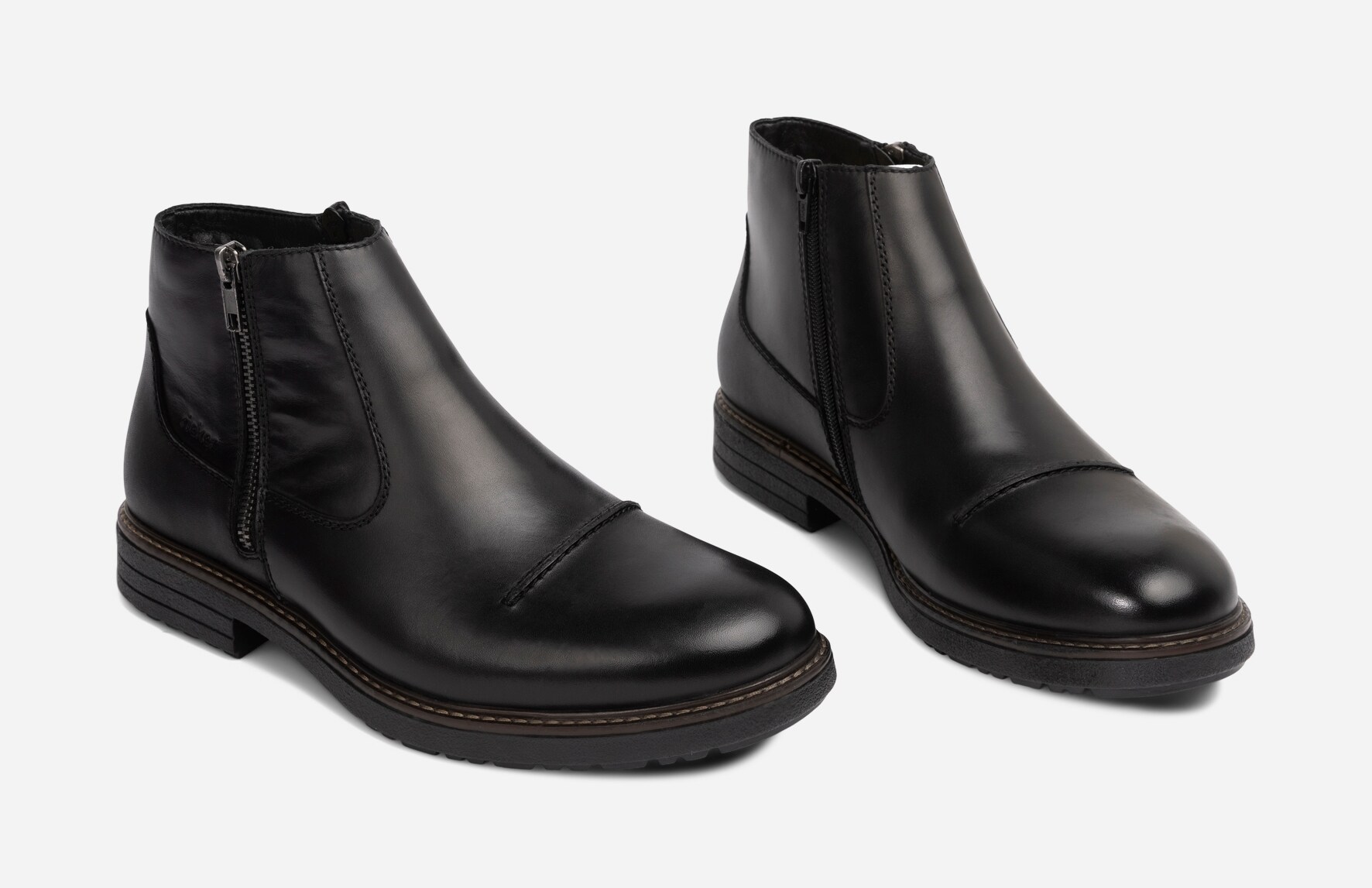 RIEKER, Varmfodrade boots med dragkedja Svarta