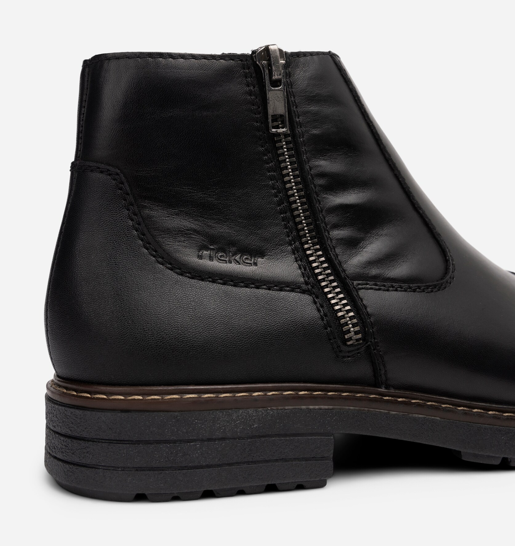 RIEKER, Varmfodrade boots med dragkedja Svarta