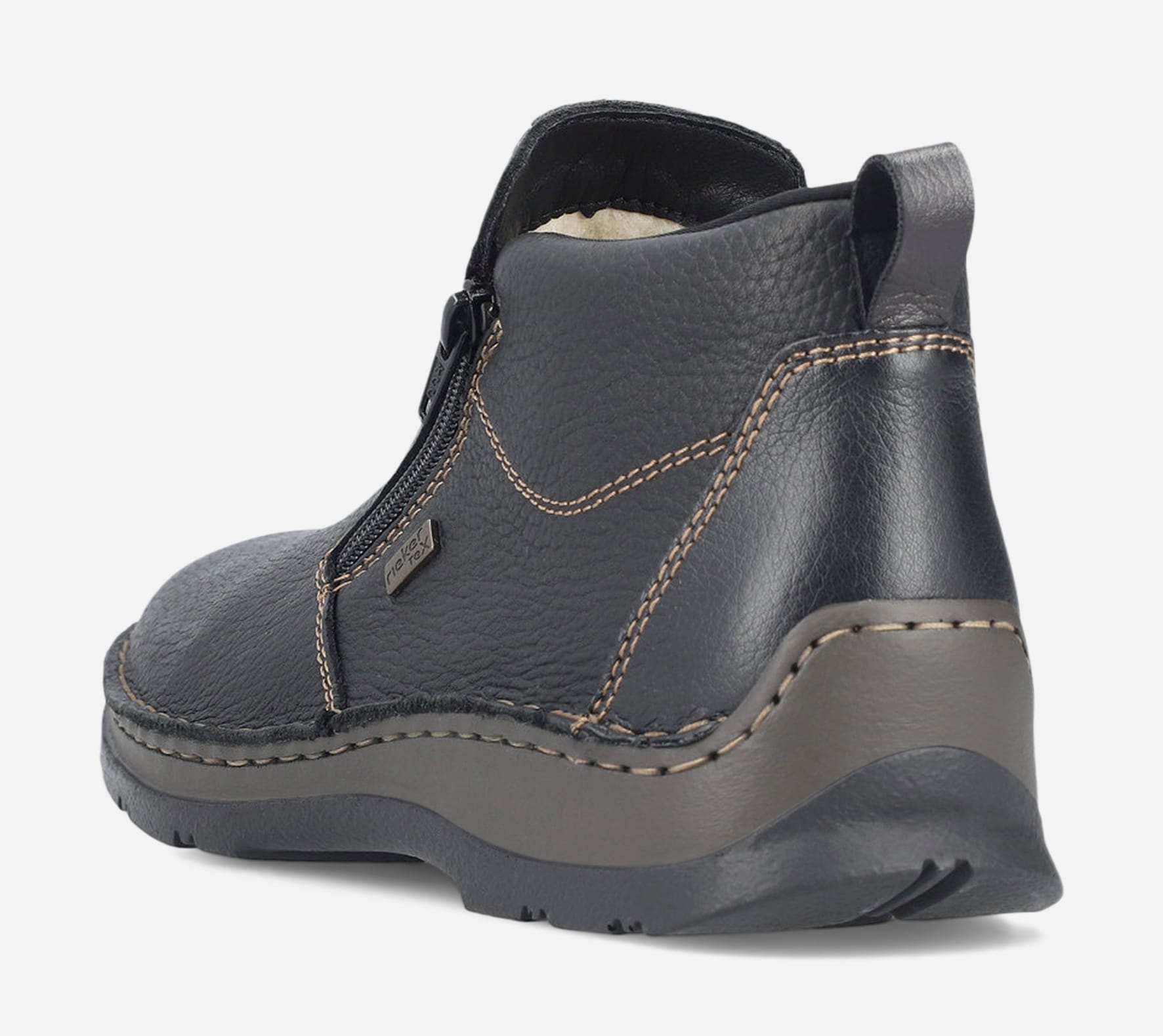 RIEKER, Varmfodrade boots med dragkedja Svarta