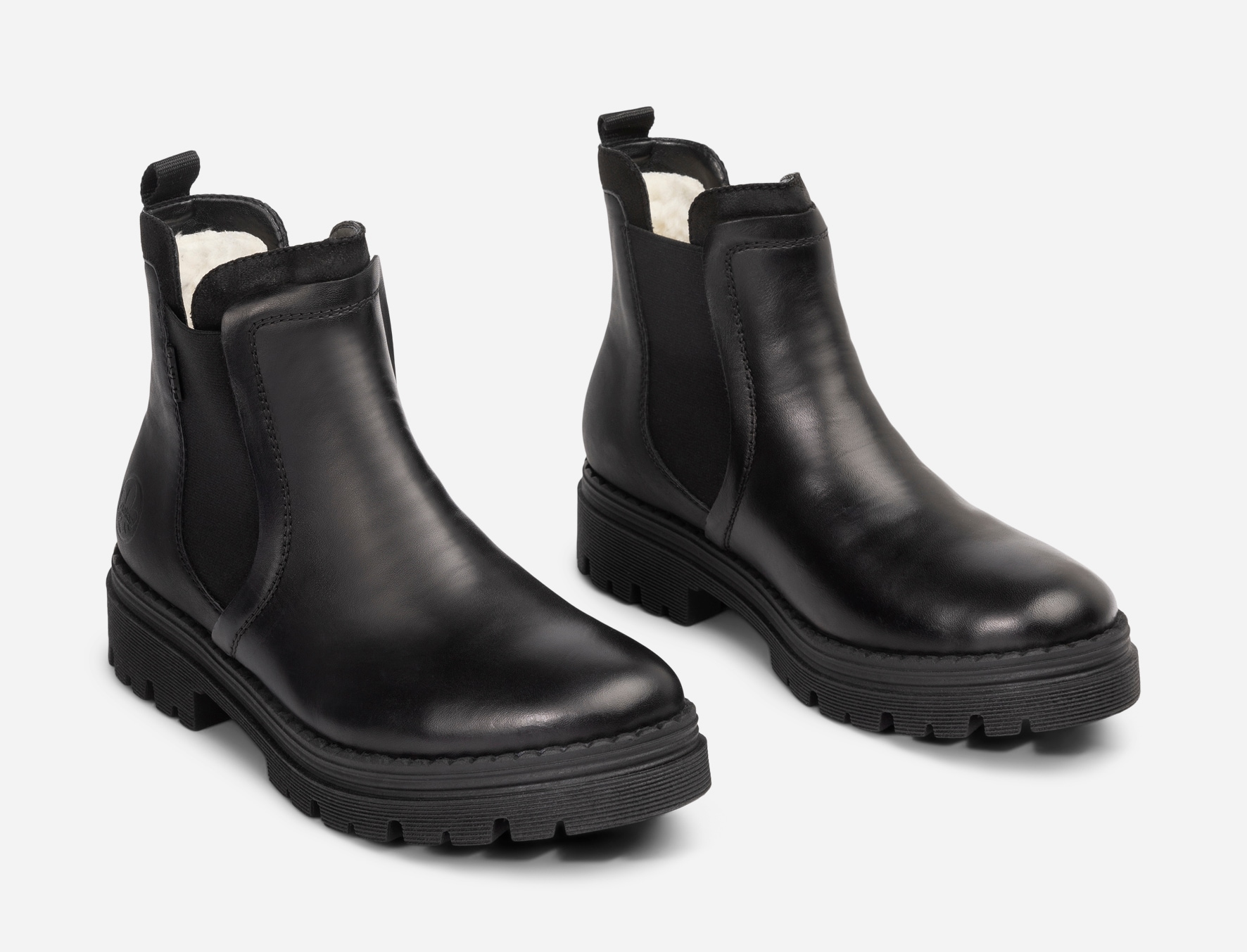 RIEKER, Varmfodrade chelseaboots Svarta