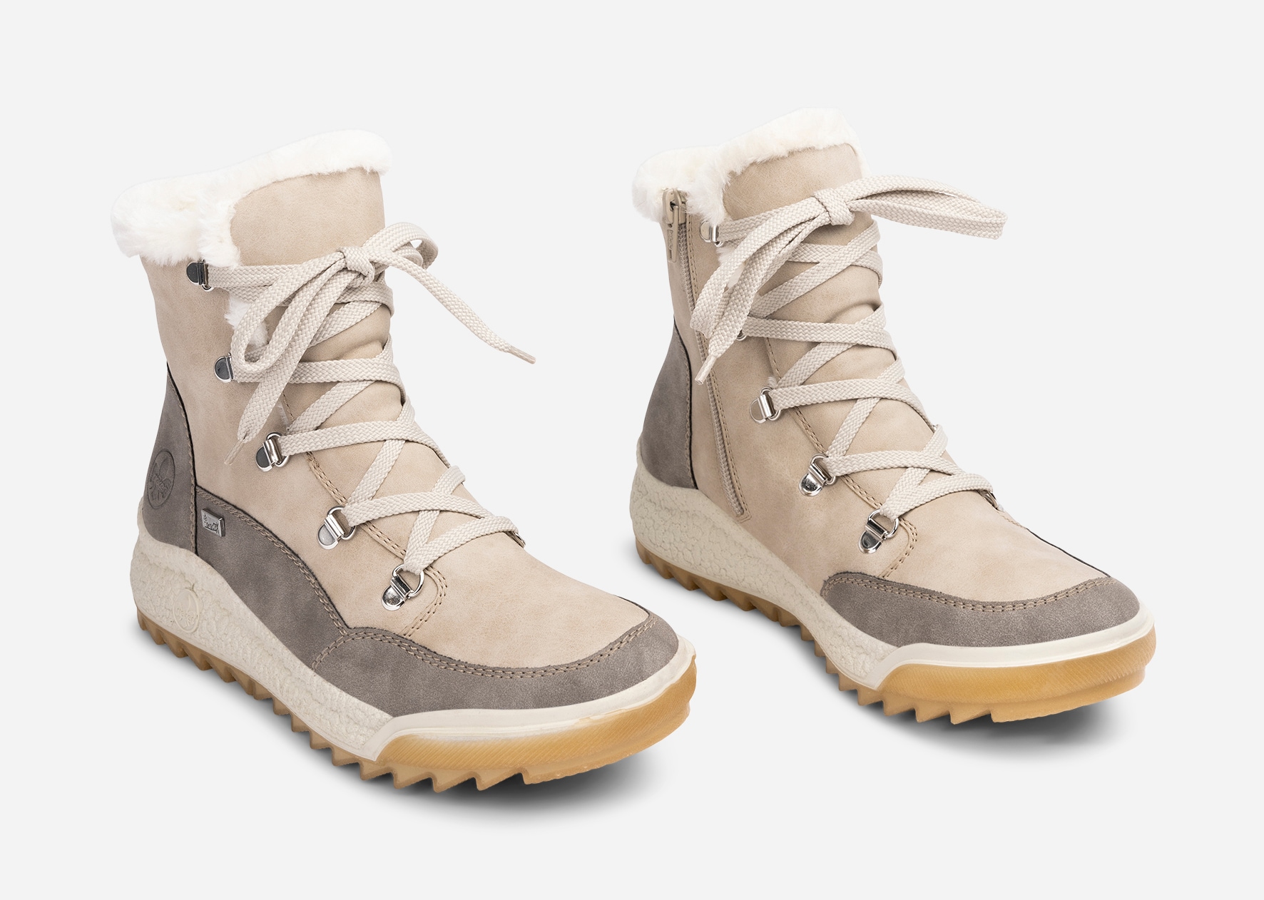 RIEKER, Varmfodrade kängor waterproof Beigea