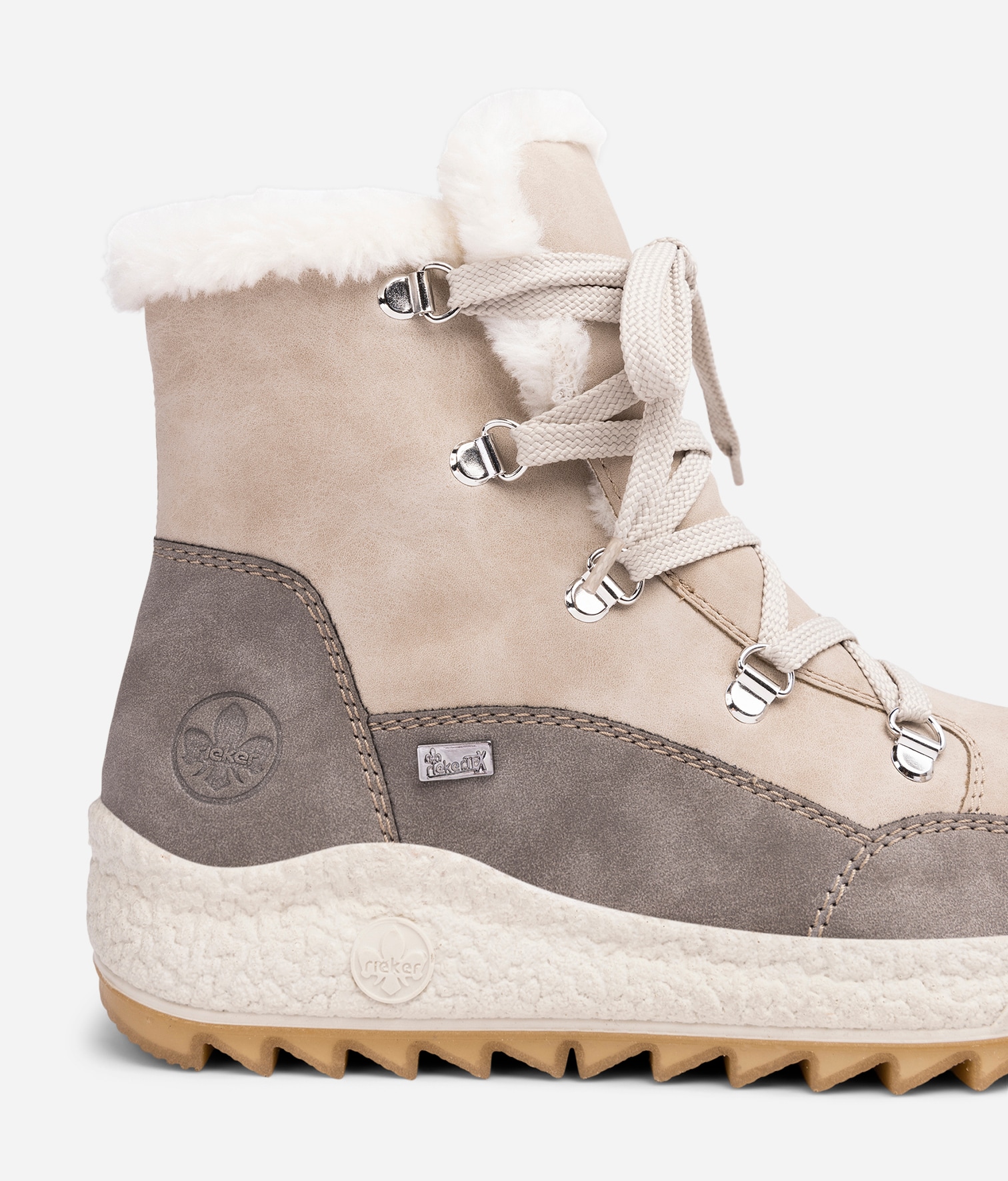 RIEKER, Varmfodrade kängor waterproof Beigea