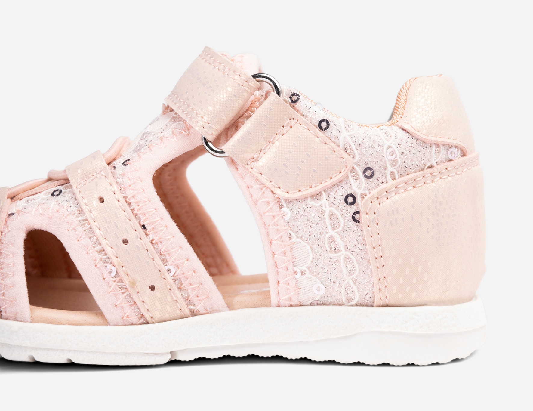 DINSKO, Lära-gå- sandaler Rosa