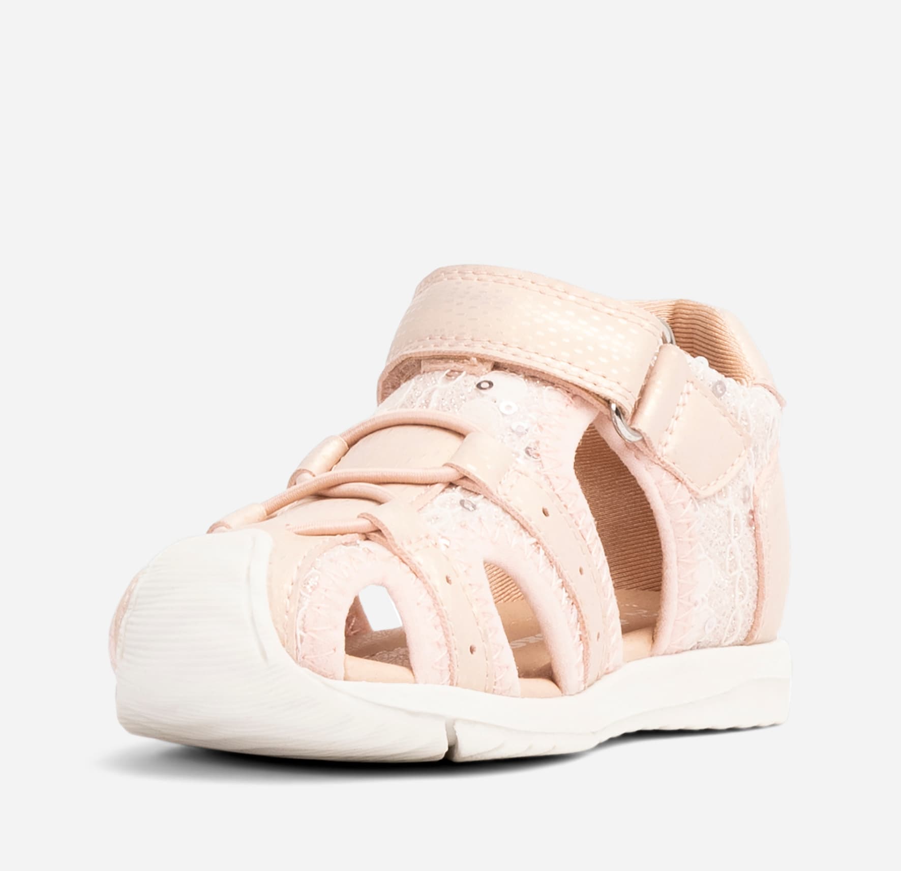 DINSKO, Lära-gå- sandaler Rosa