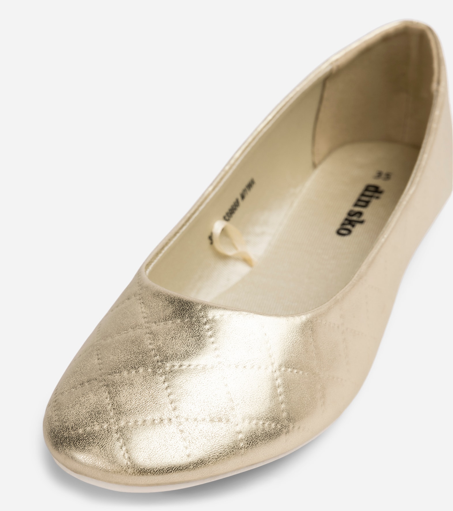 DINSKO, Ballerinaskor Metallfärgade
