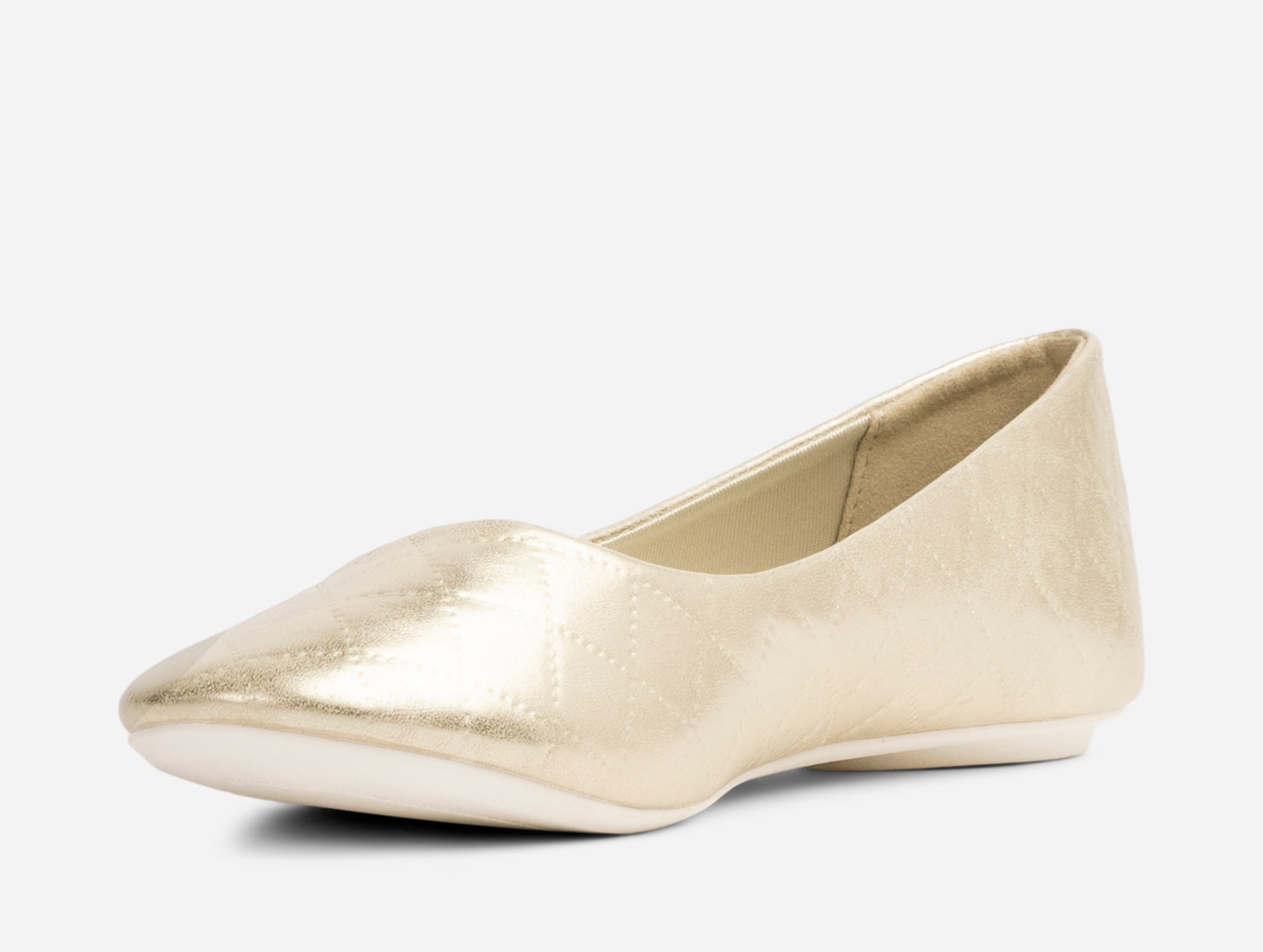 DINSKO, Ballerinaskor Metallfärgade