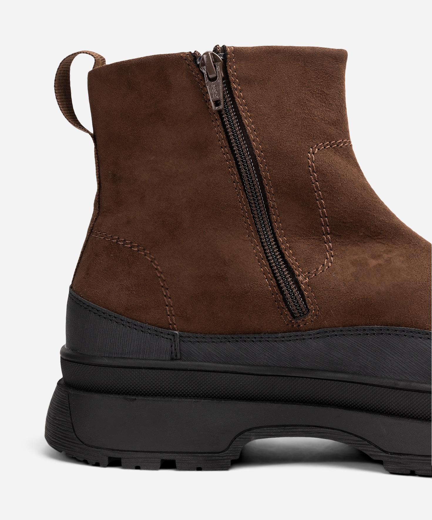 LINEAR, Varmfodrade boots med dragkedja Bruna