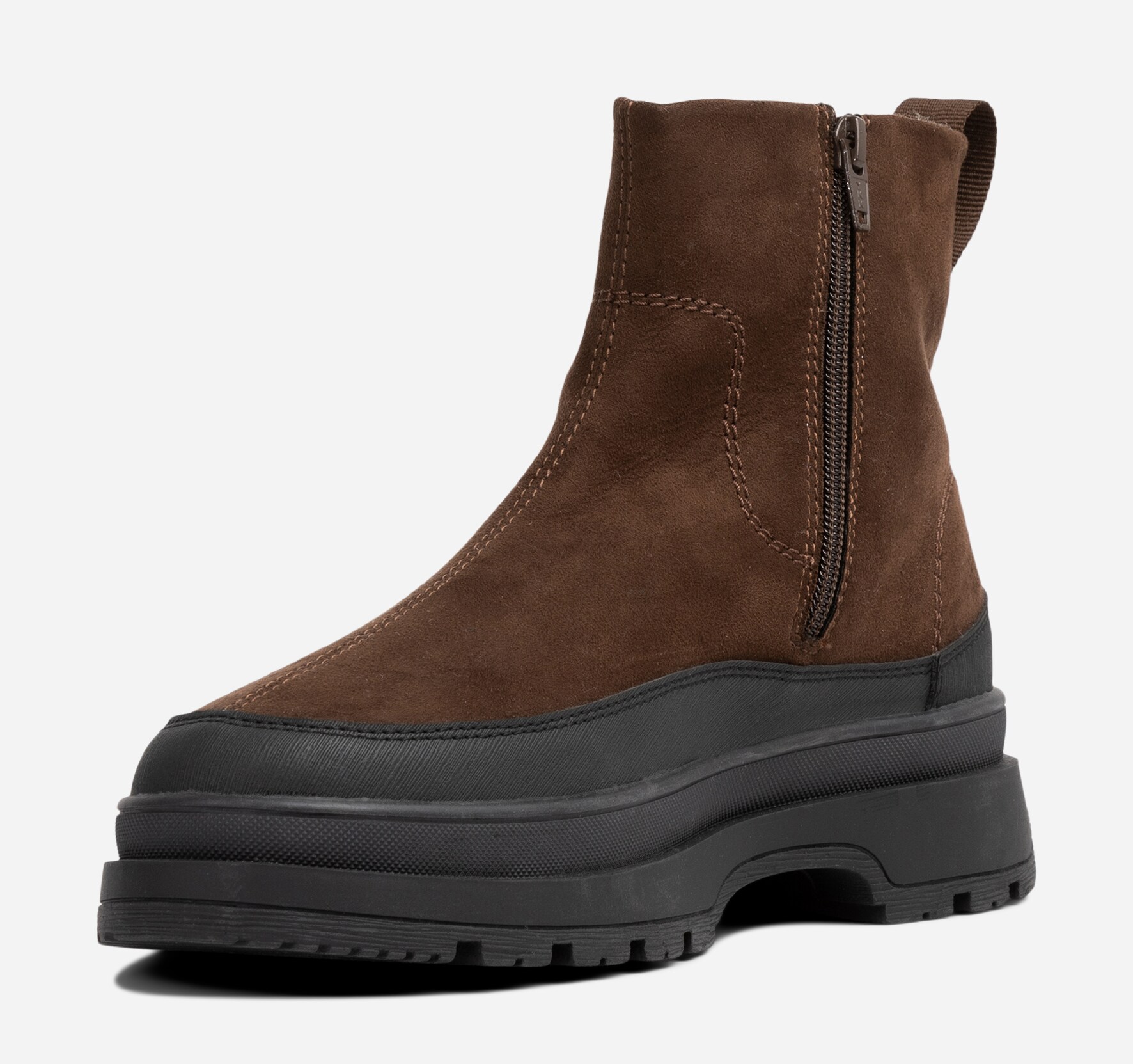 LINEAR, Varmfodrade boots med dragkedja Bruna