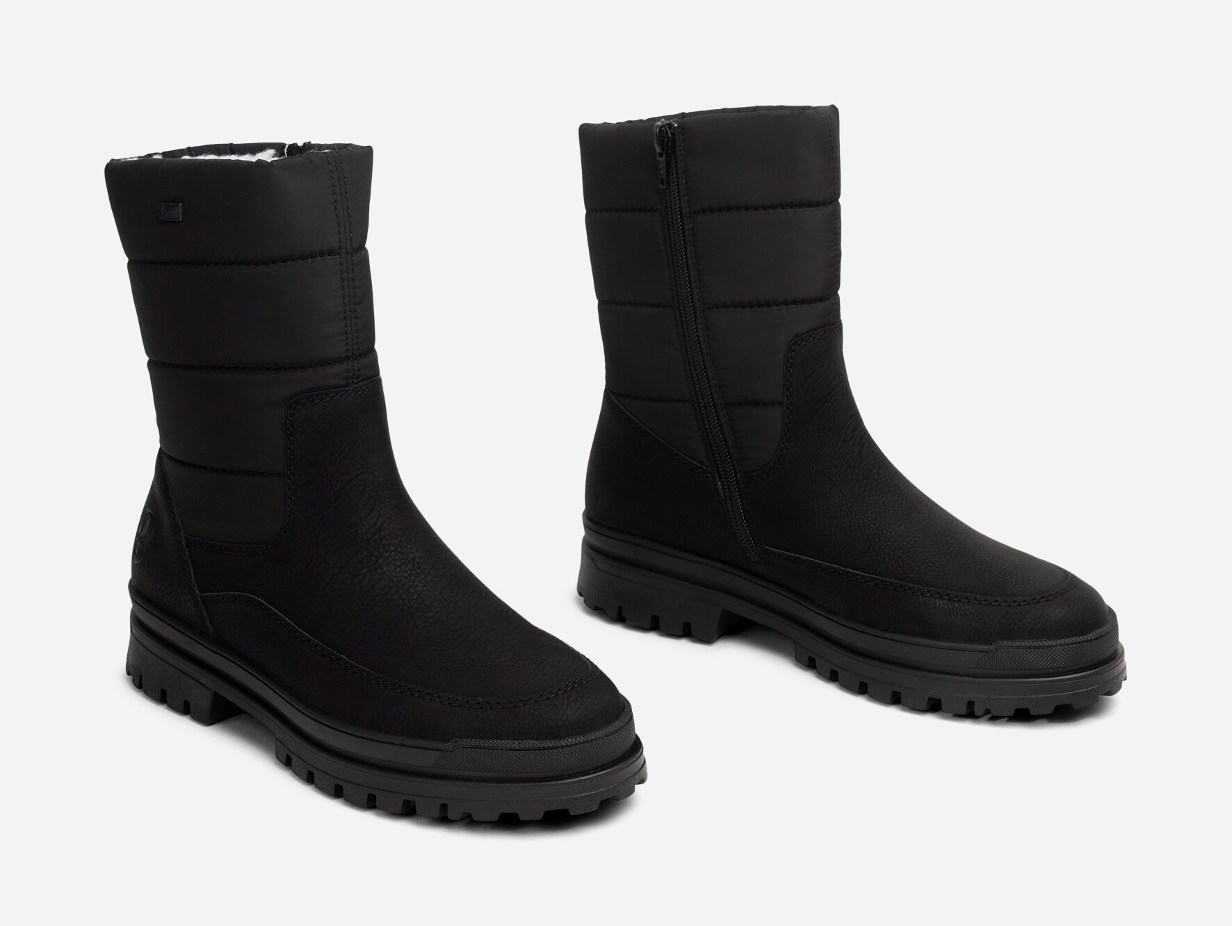 RIEKER, Varmfodrade stövlar, waterproof Svarta