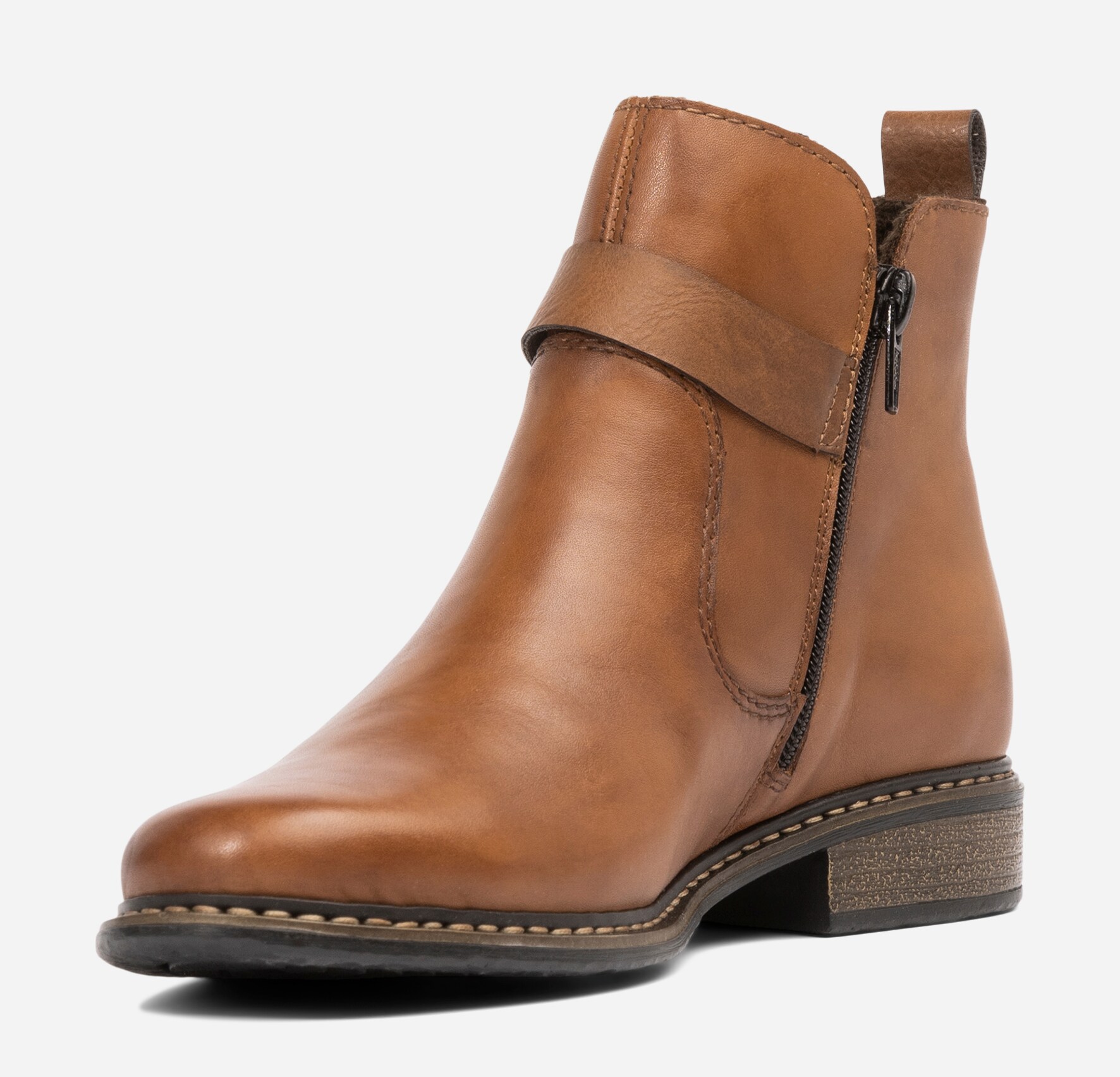 RIEKER, Boots med spänne Bruna