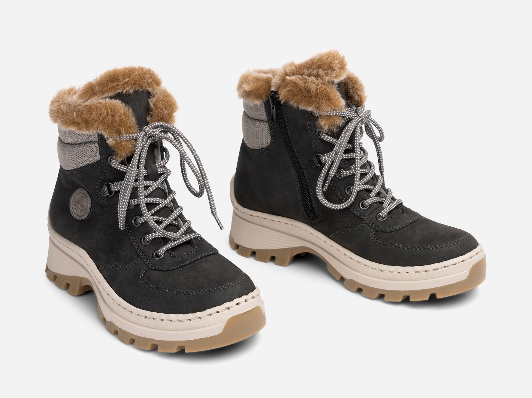 RIEKER, Varmfodrade kängor Gråa