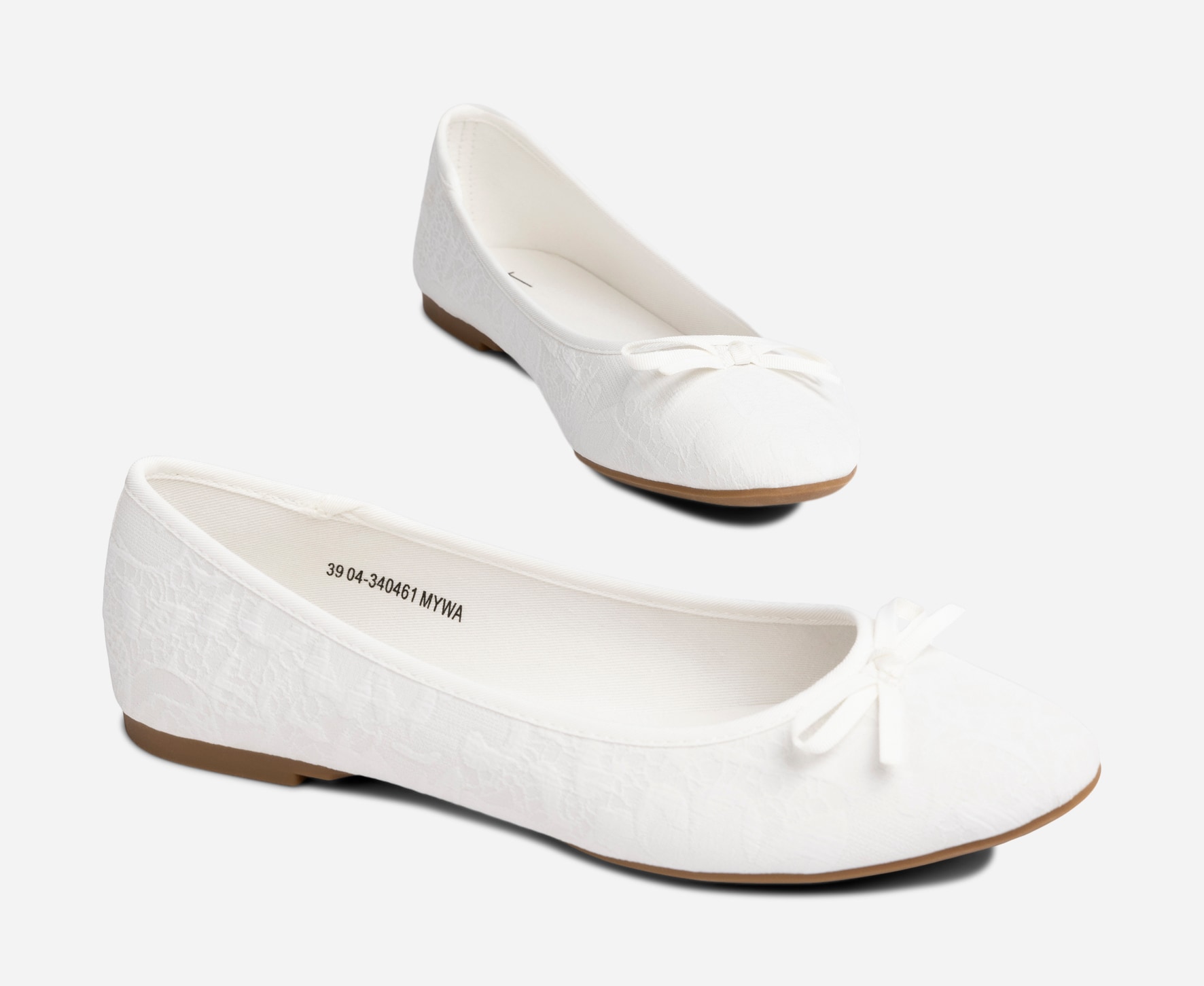 ATTITUDE, Ballerinaskor Vita