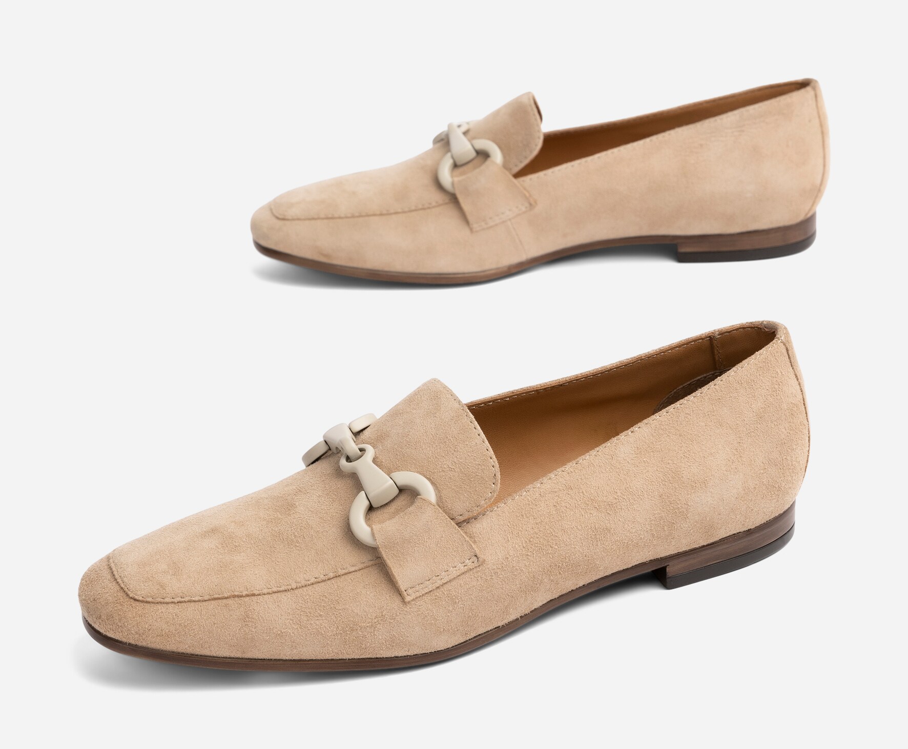 PACE, Loafers med spänne Beigea