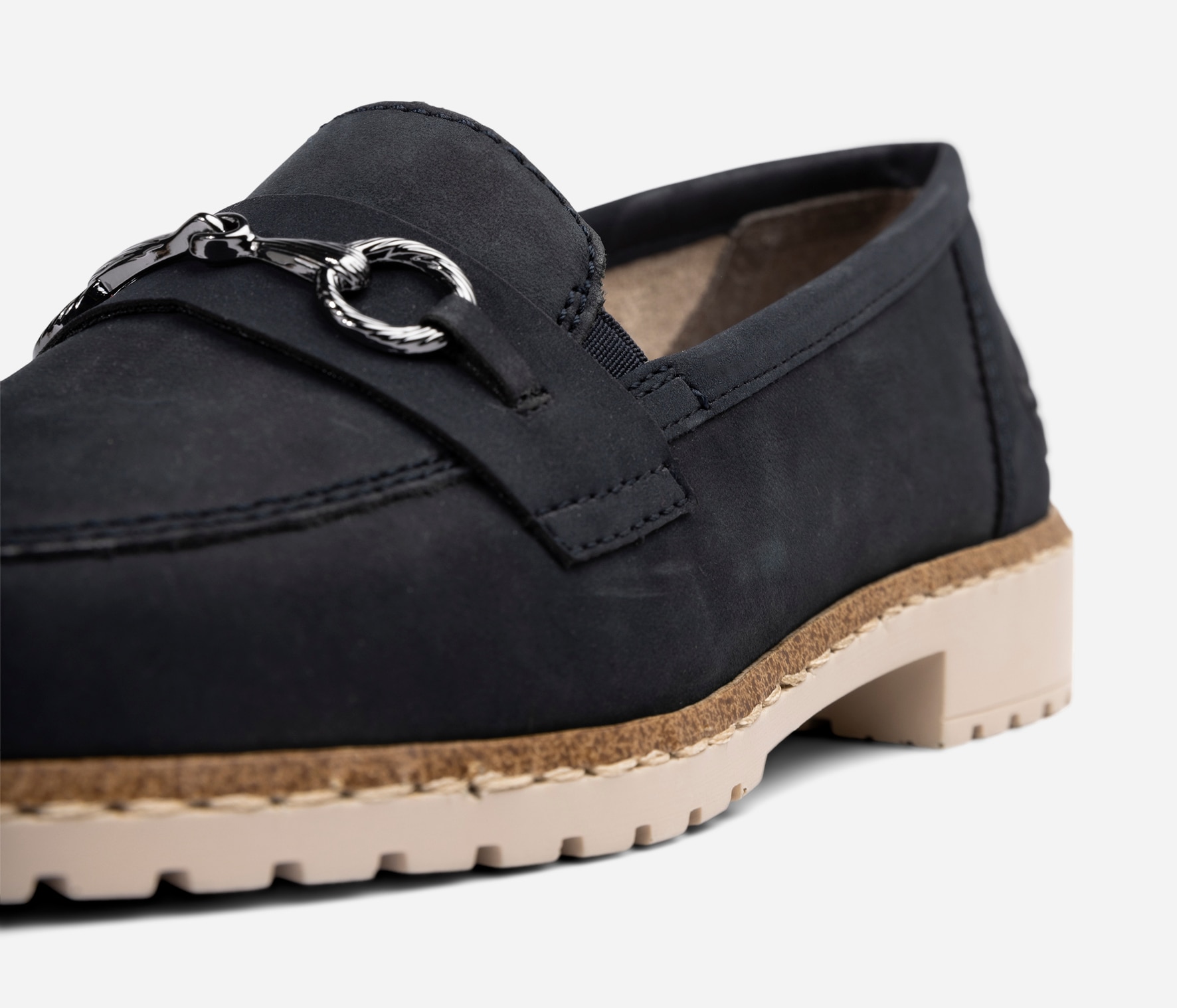 RIEKER, Loafers med spänne Blåa