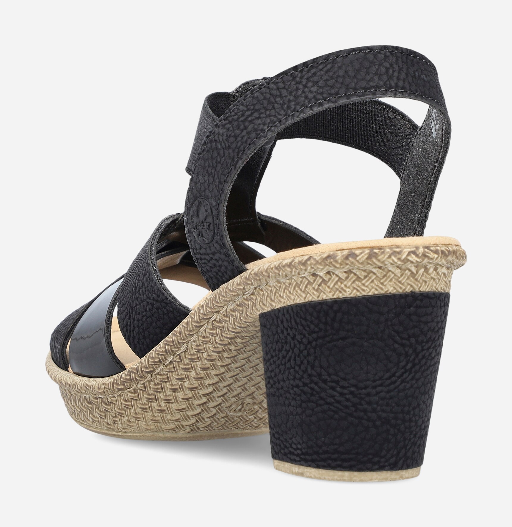 RIEKER, Sandaletter med remmar Svarta