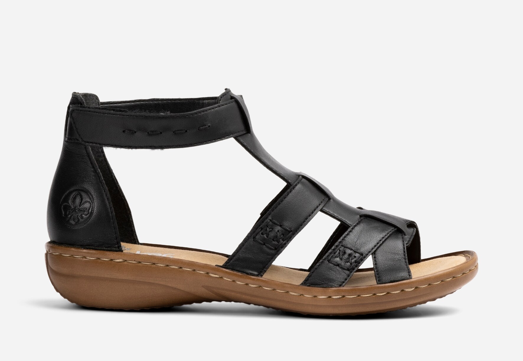 RIEKER, Sandaler med remmar Svarta