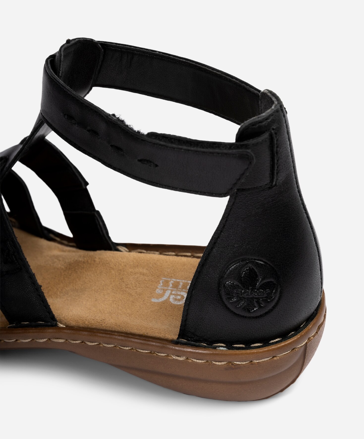 RIEKER, Sandaler med remmar Svarta