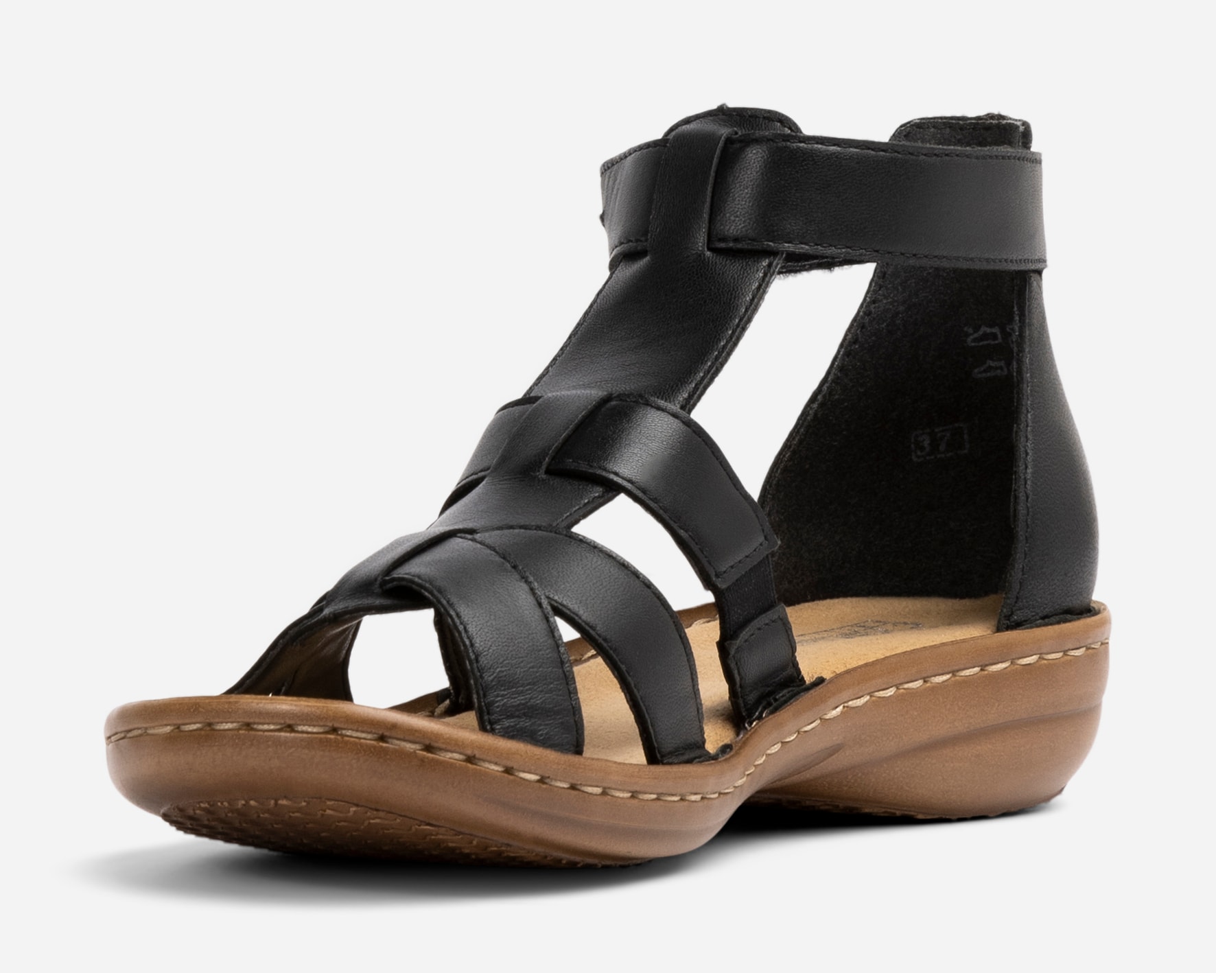 RIEKER, Sandaler med remmar Svarta