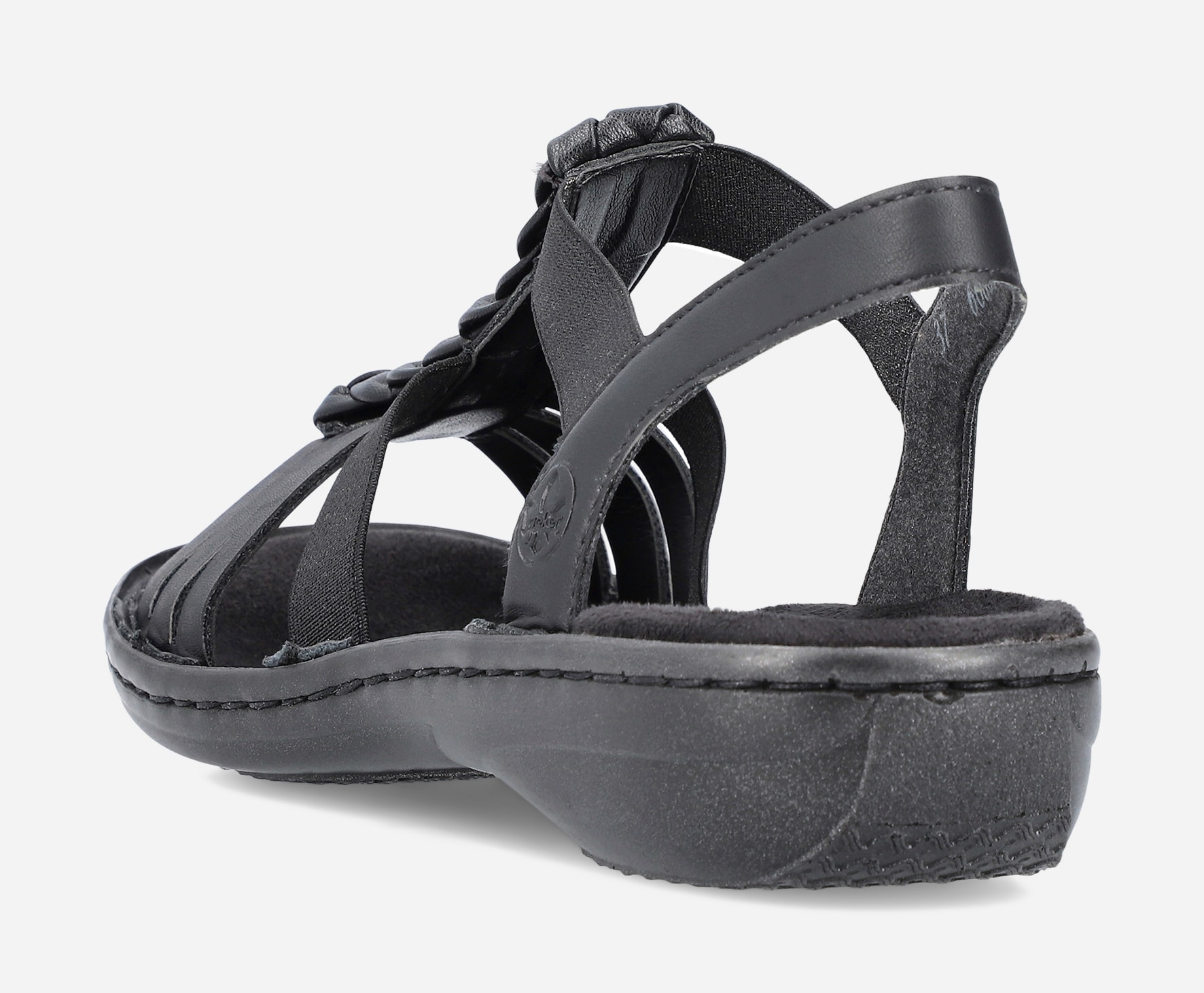 RIEKER, Sandaler med remmar Svarta