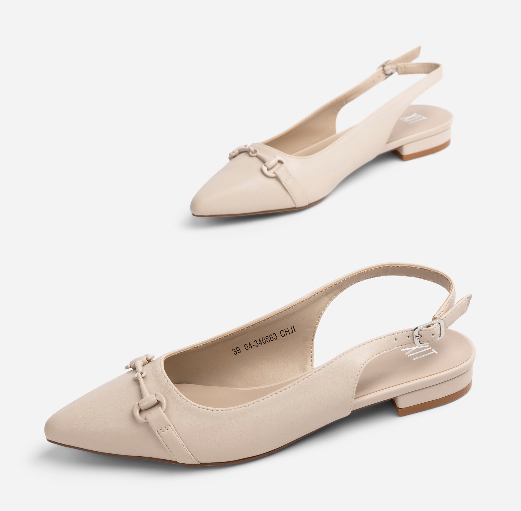 XIT, Ballerinaskor med slingback Beigea
