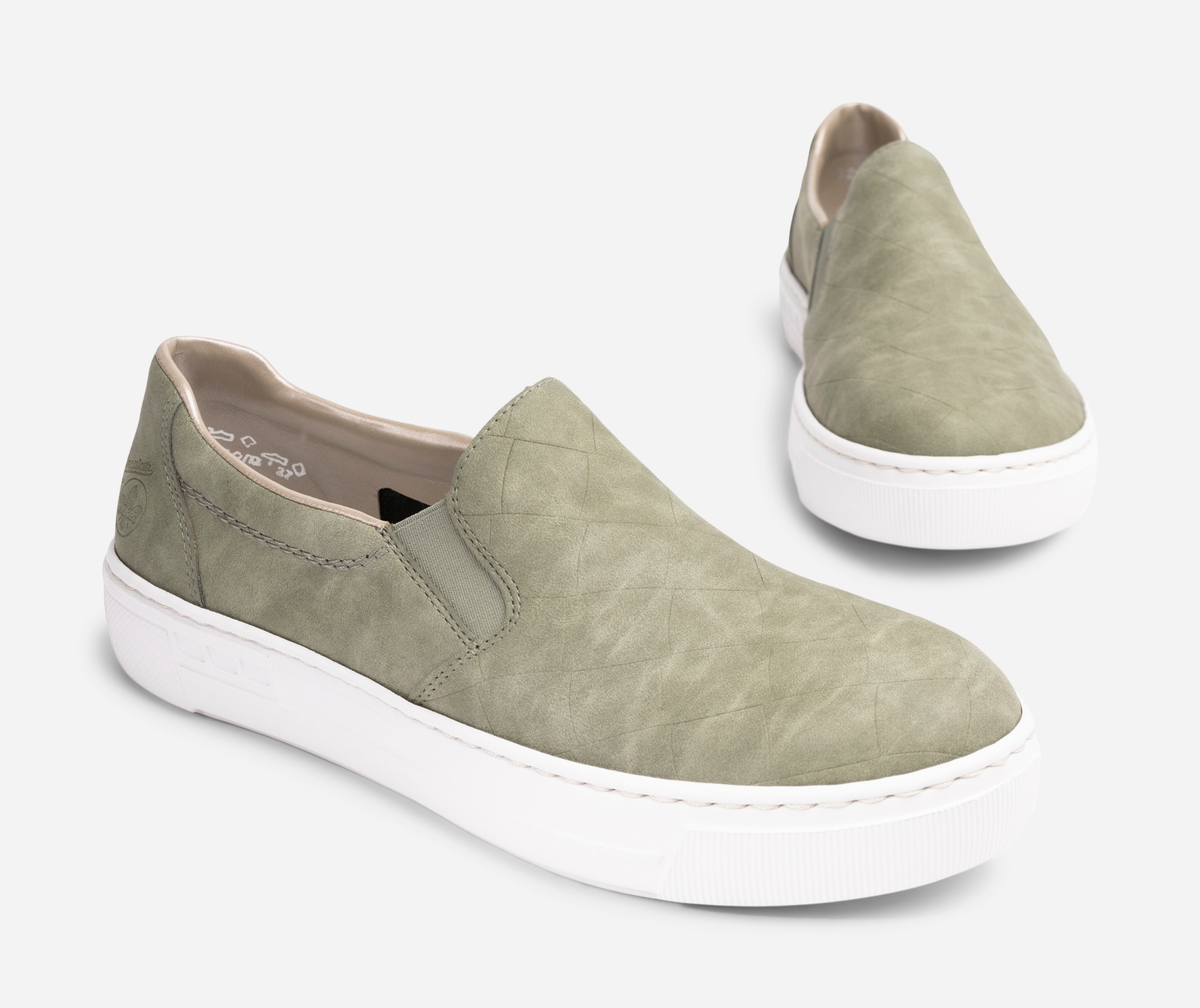 RIEKER, Slip-on sneakers Gröna