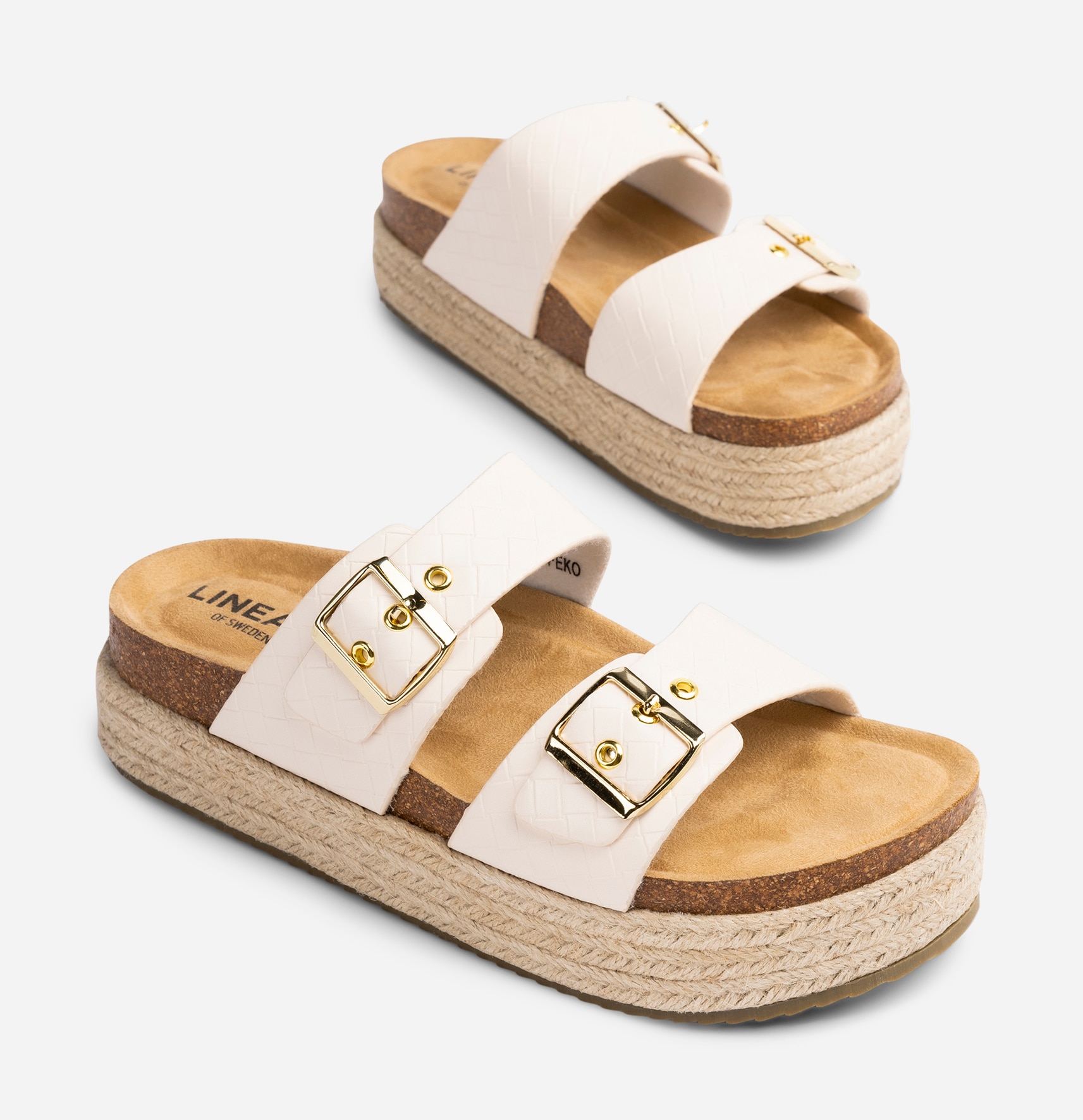 LINEAR, Sandaler med platåsula Vita