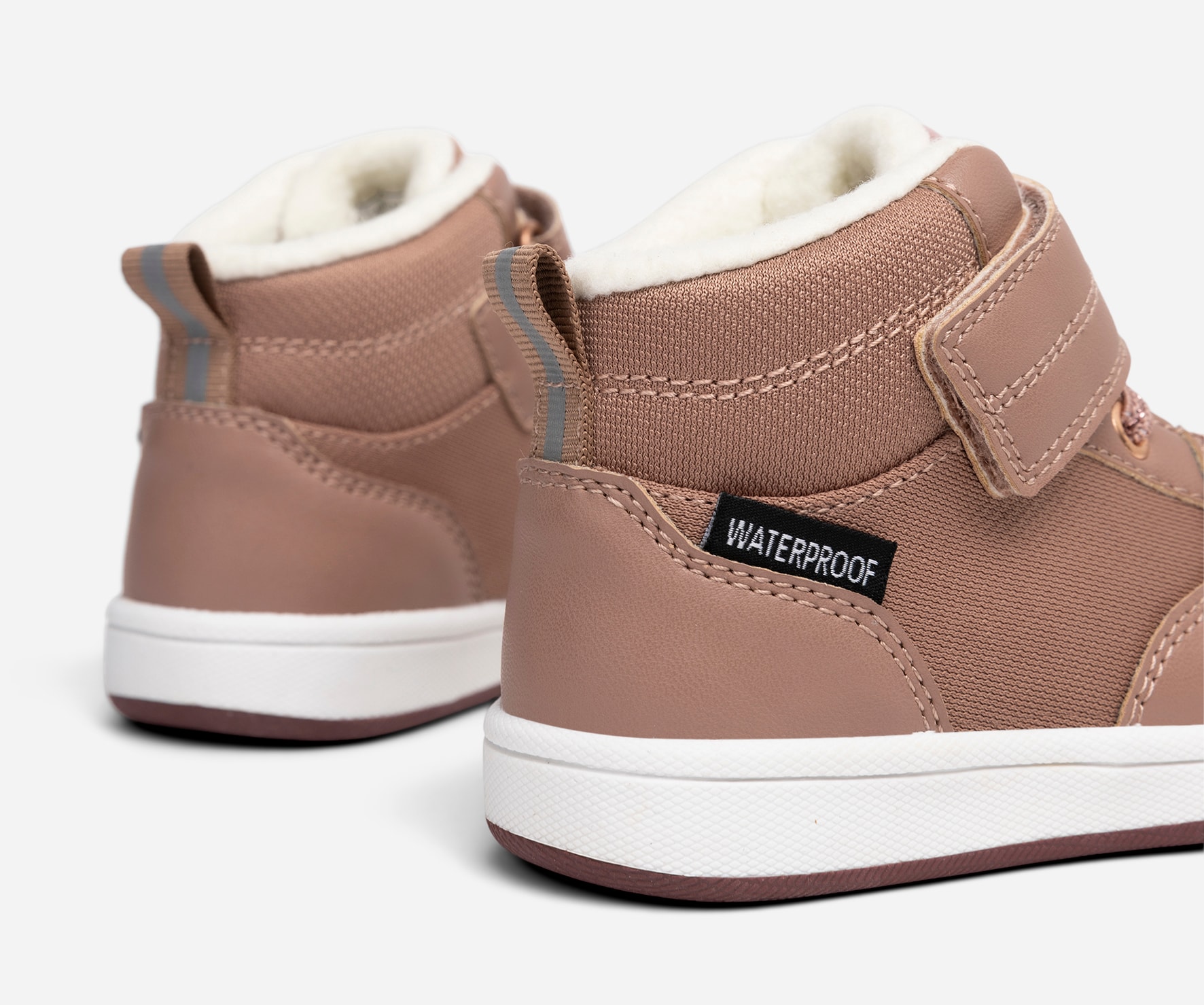 LINEAR, Fleecefodrade höga sneakers waterproof Rosa