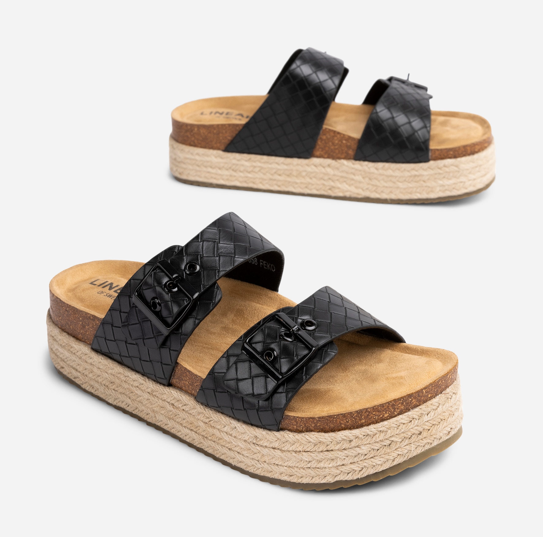 LINEAR, Sandaler med platåsula Svarta