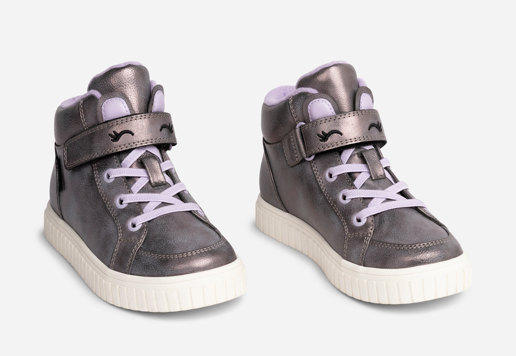 LINEAR, Fleecefodrade höga sneakers waterproof Lila