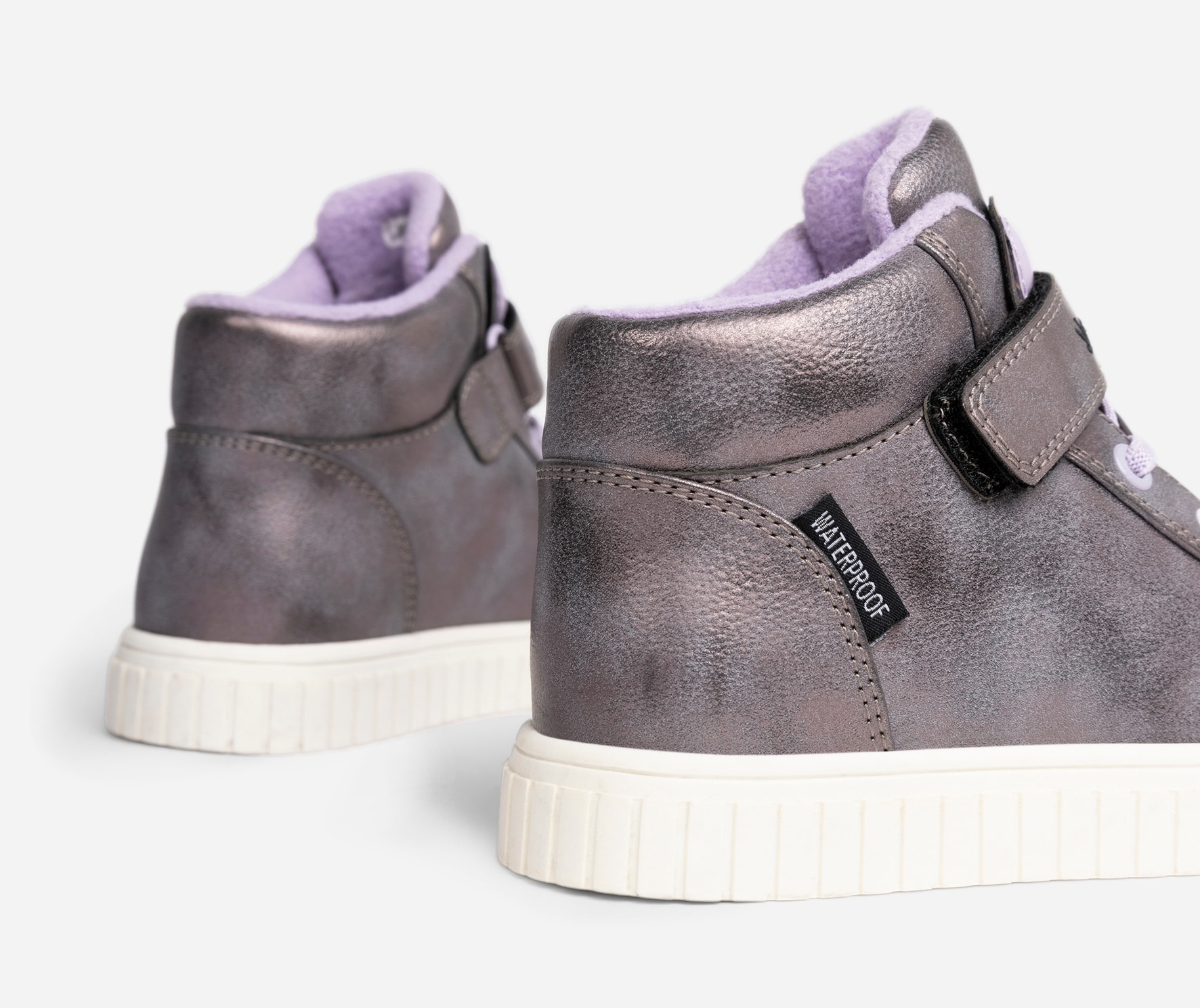 LINEAR, Fleecefodrade höga sneakers waterproof Lila