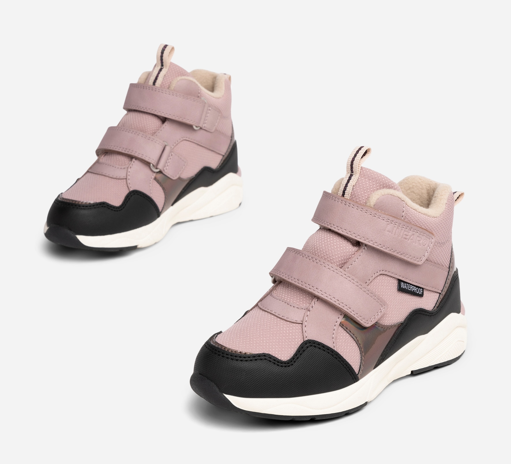 LINEAR, Fleecefodrade höga sneakers waterproof Lila