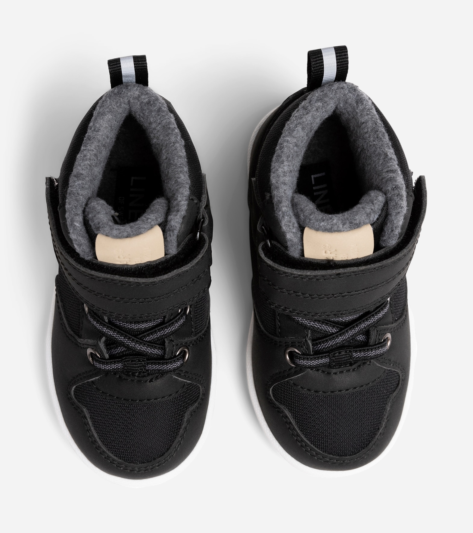 LINEAR, Fleecefodrade höga sneakers waterproof Svarta