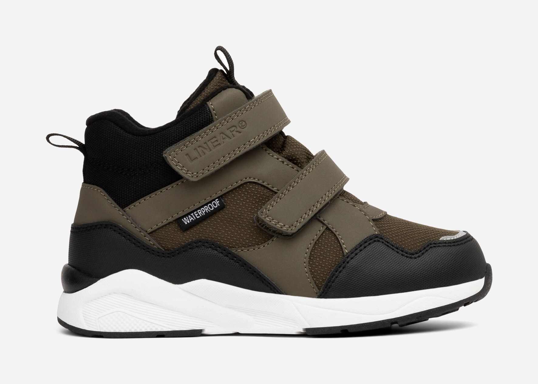 LINEAR, Fleecefodrade höga sneakers waterproof Gröna