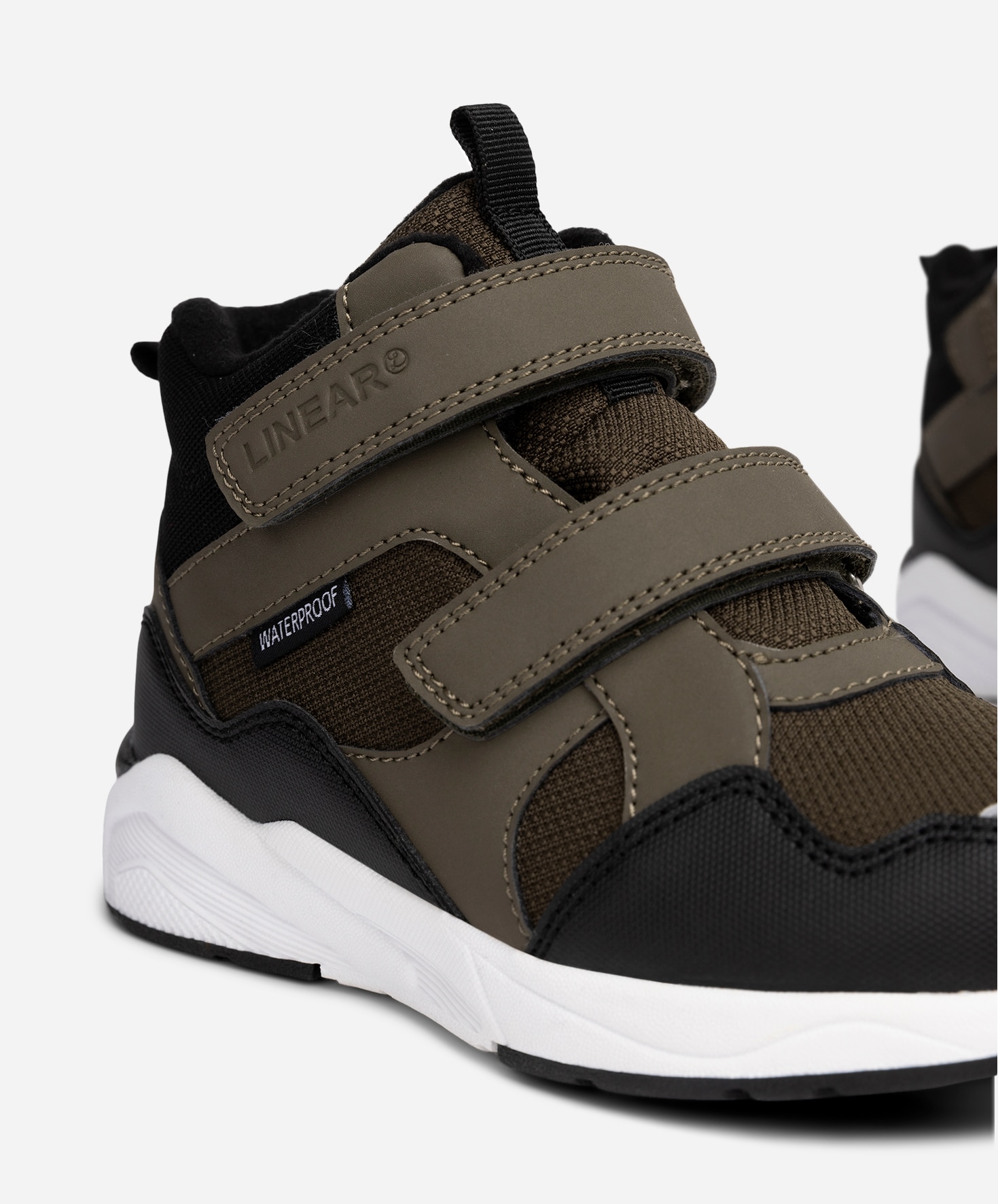 LINEAR, Fleecefodrade höga sneakers waterproof Gröna