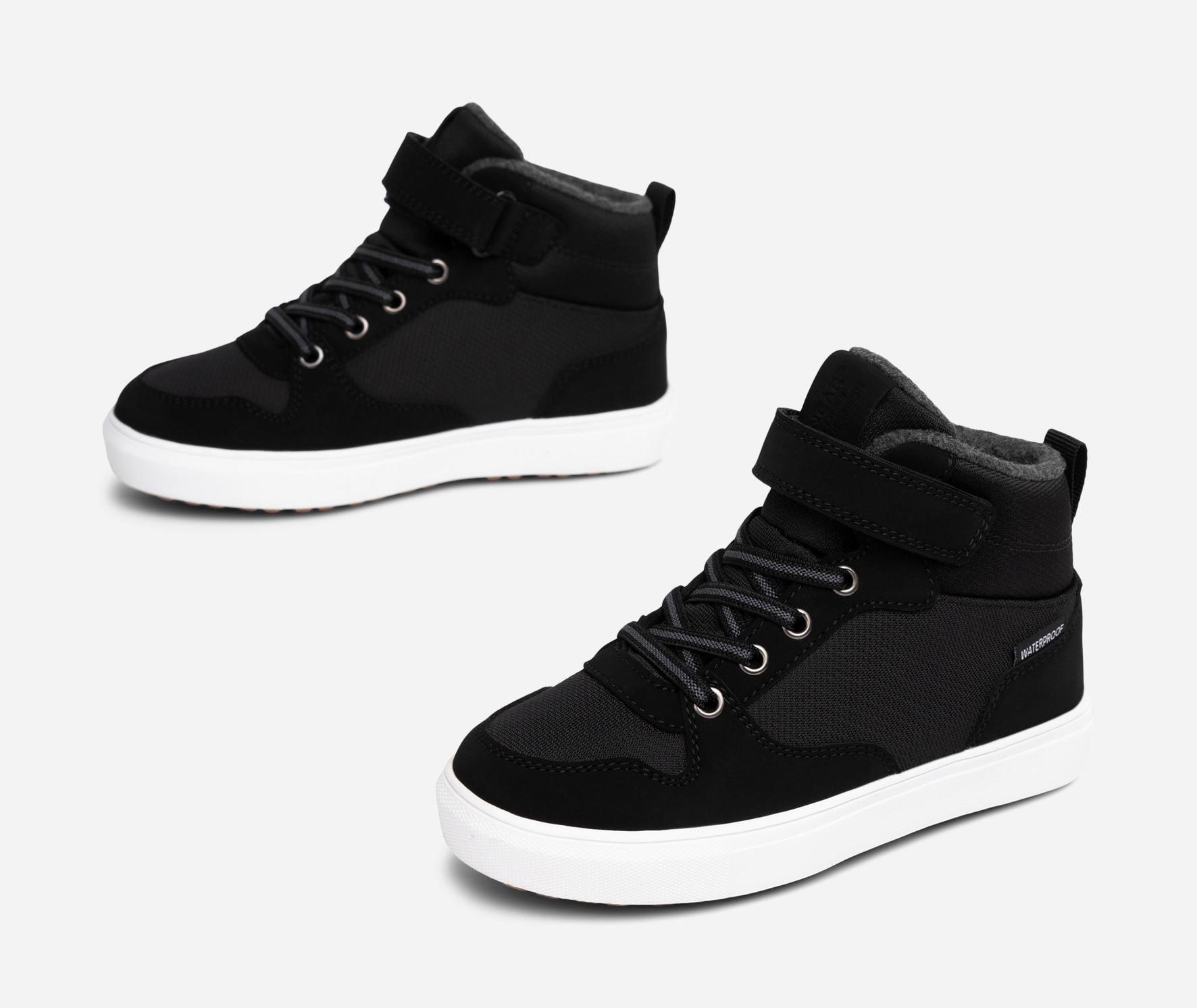 LINEAR, Fleecefodrade höga sneakers waterproof Svarta
