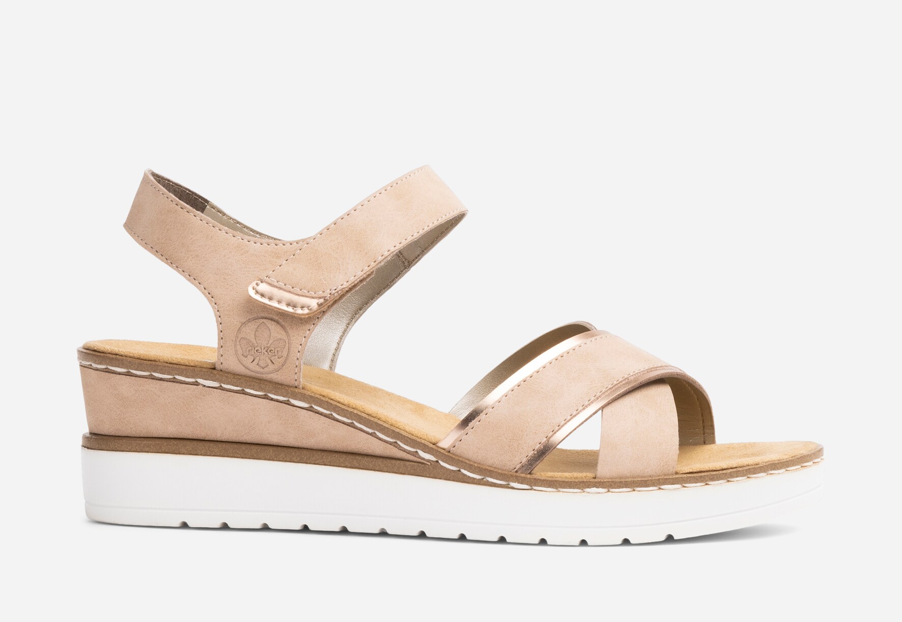 RIEKER, Sandaletter med remmar Rosa