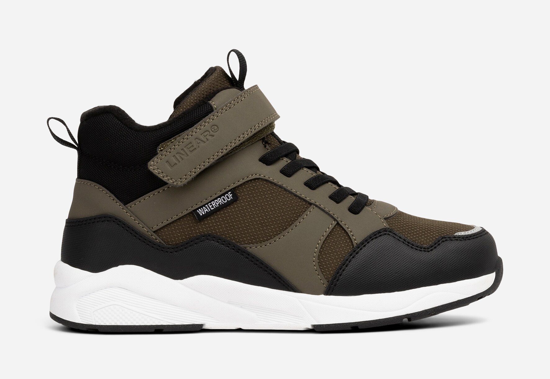 LINEAR, Fleecefodrade höga sneakers waterproof Gröna