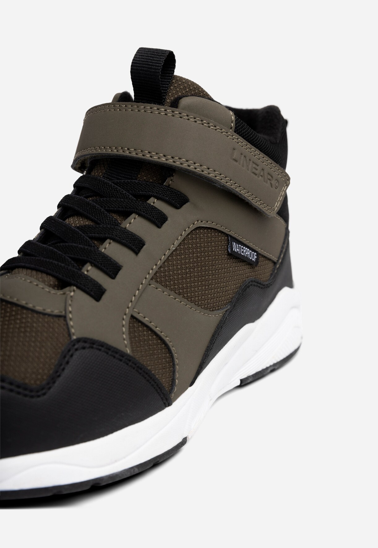 LINEAR, Fleecefodrade höga sneakers waterproof Gröna