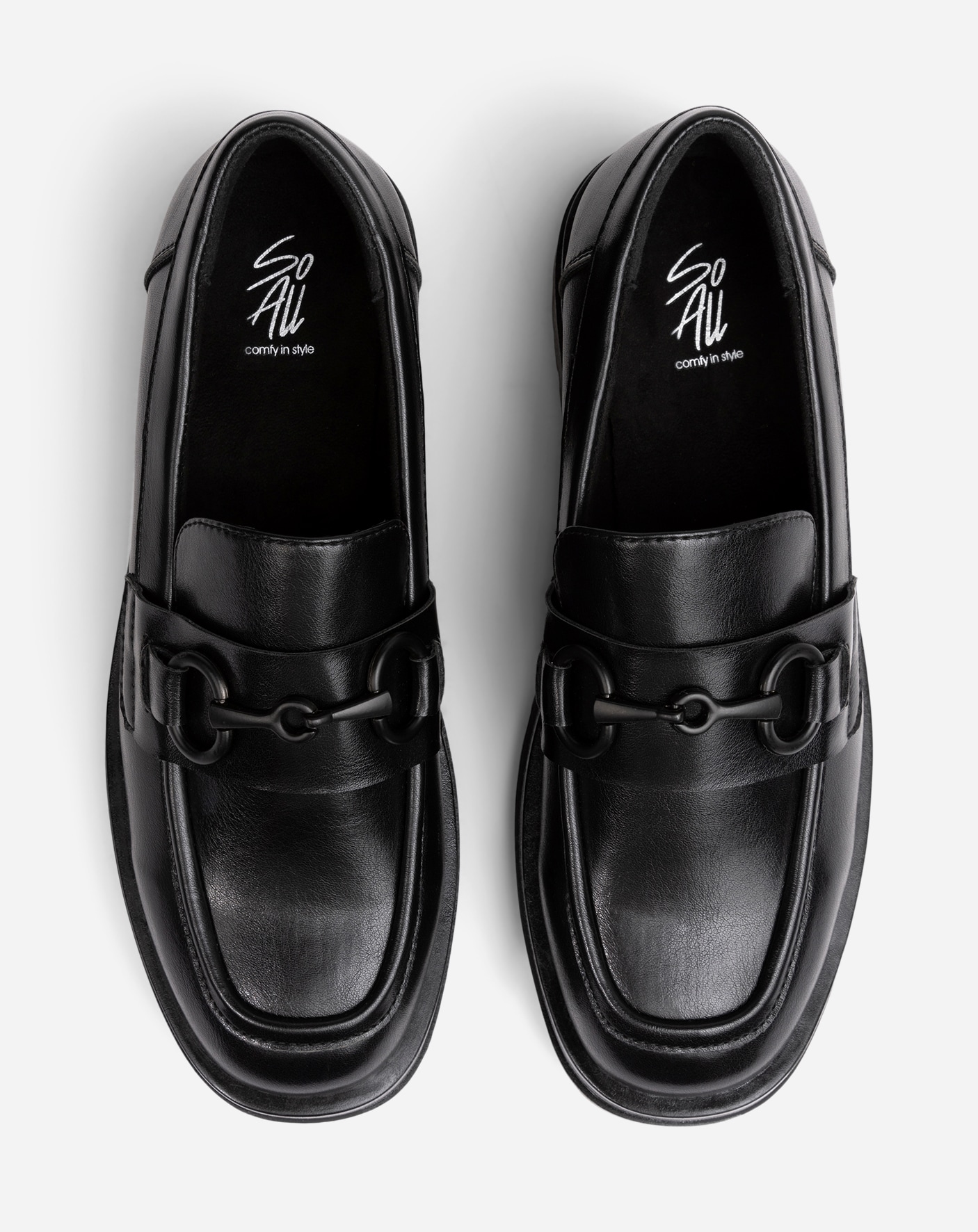SO ALL, Loafers med spänne Svarta