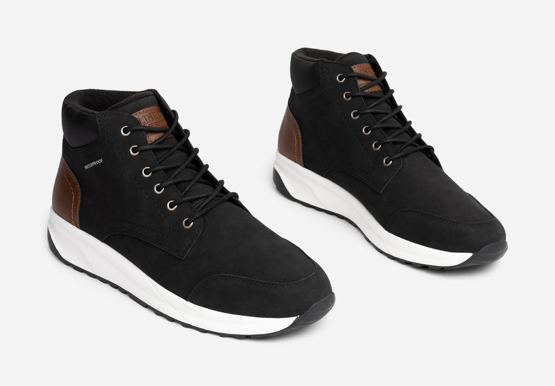LINEAR, Fleecefodrade höga sneakers waterproof Svarta