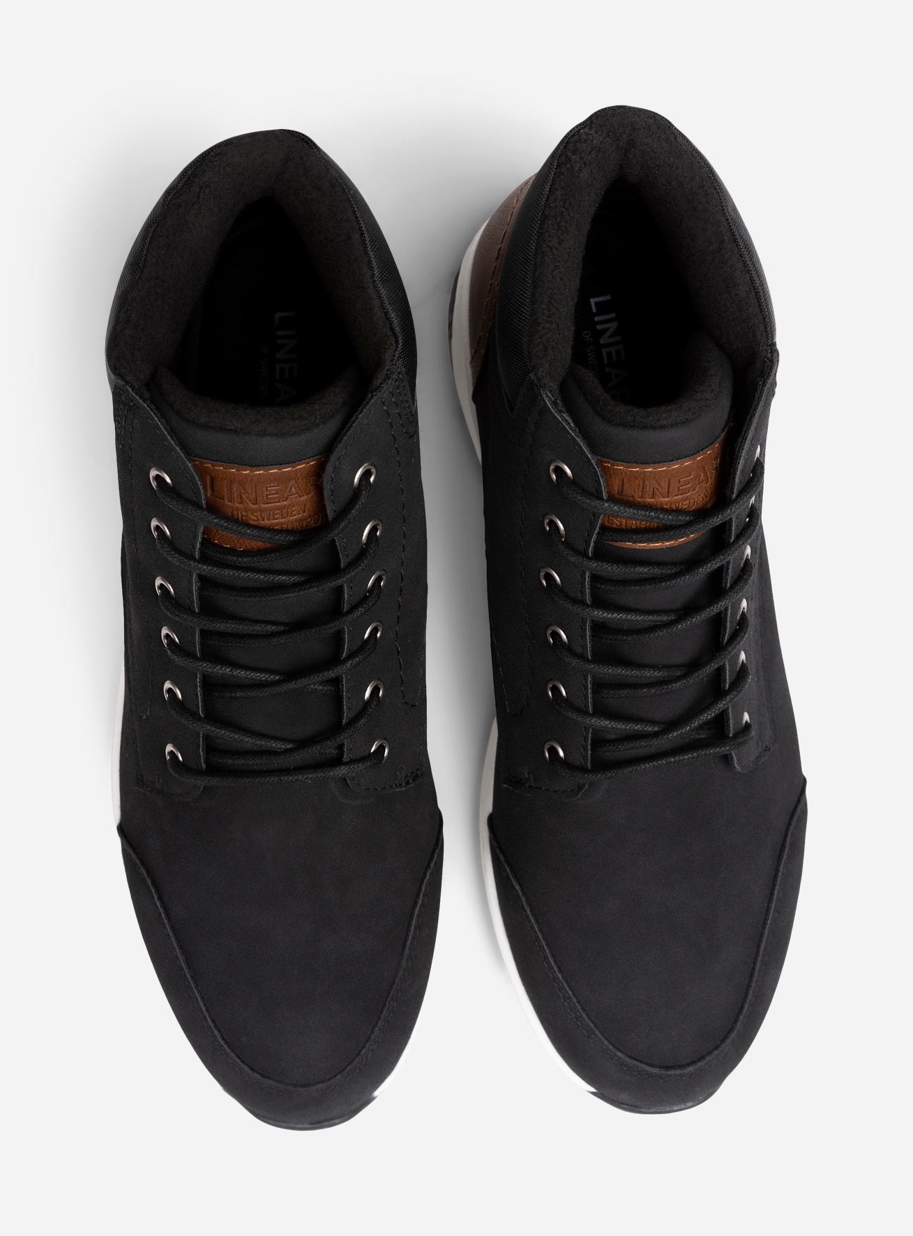 LINEAR, Fleecefodrade höga sneakers waterproof Svarta