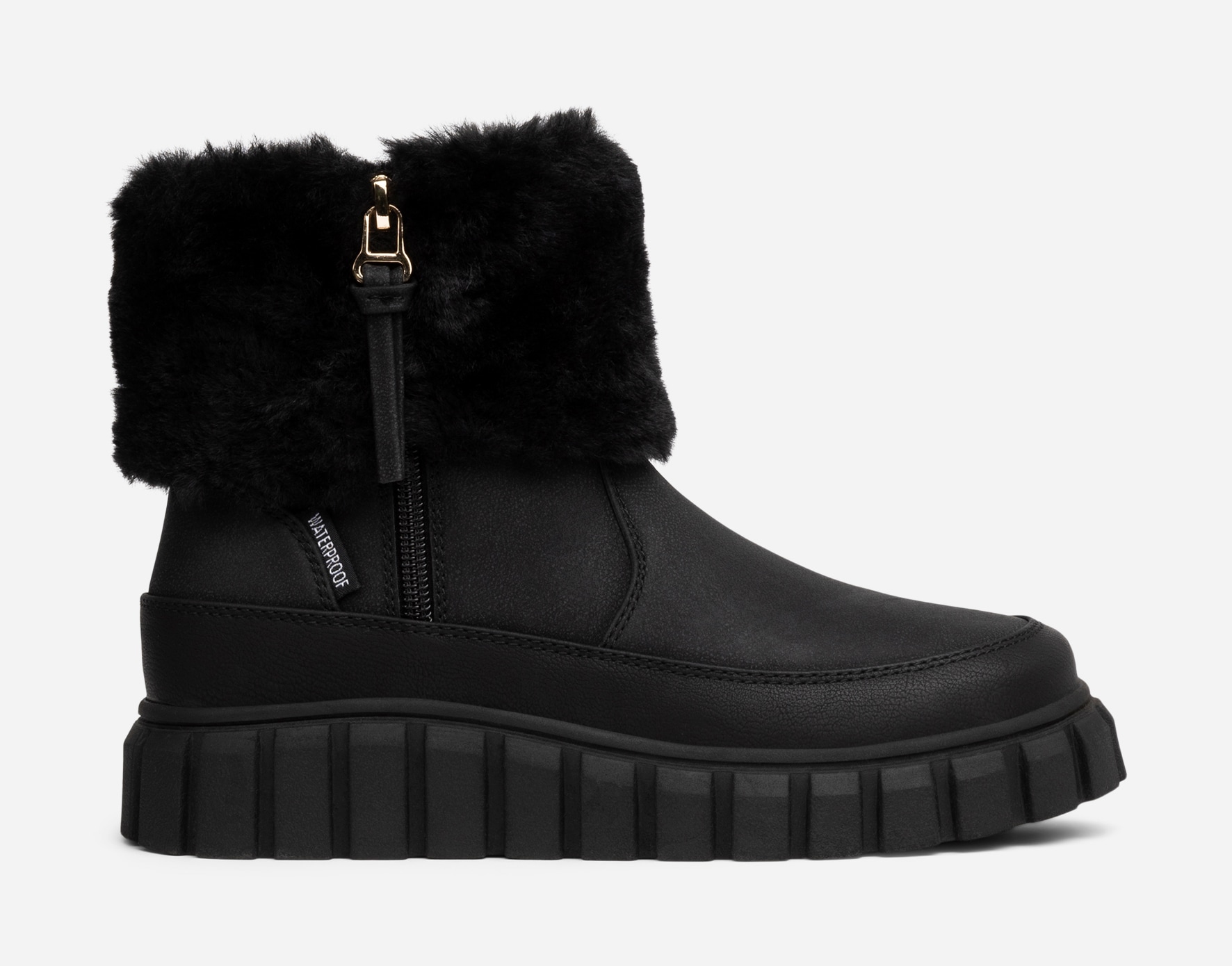 LINEAR, Varmfodrade boots med dragkedja Svarta
