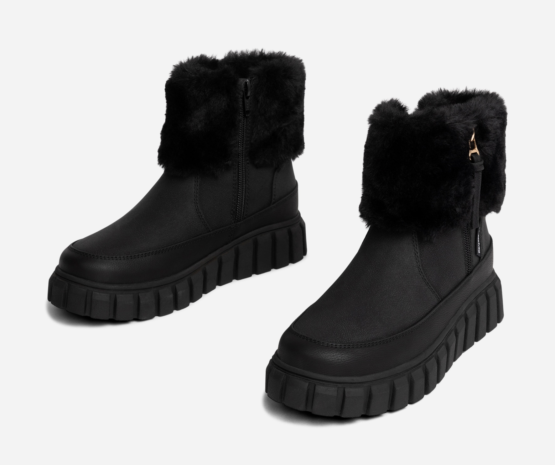 LINEAR, Varmfodrade boots med dragkedja Svarta