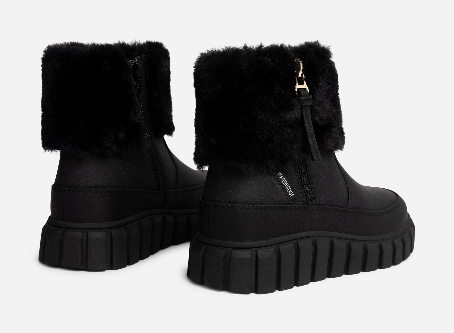 LINEAR, Varmfodrade boots med dragkedja Svarta
