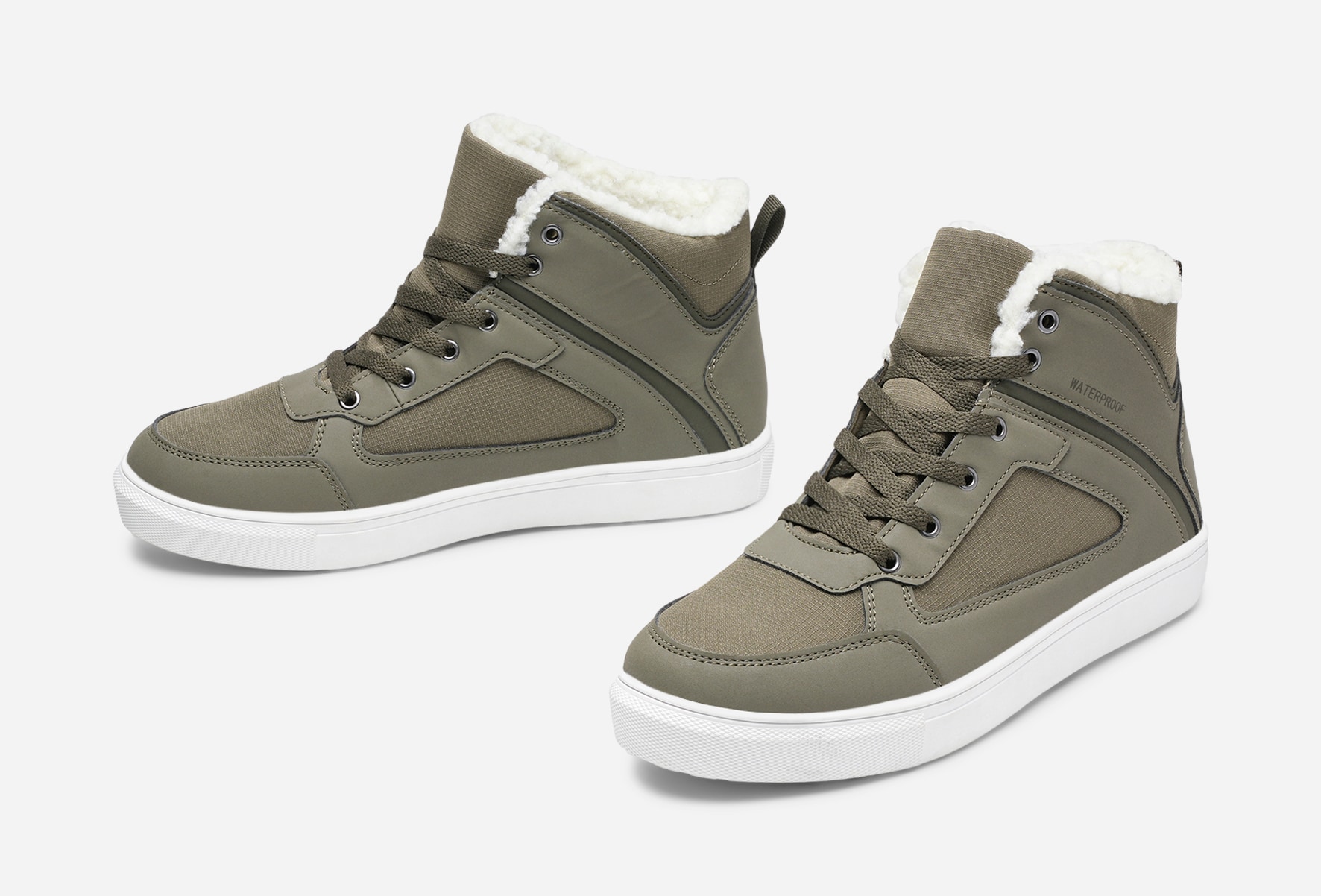LINEAR, Varmfodrade höga sneakers waterproof Gröna
